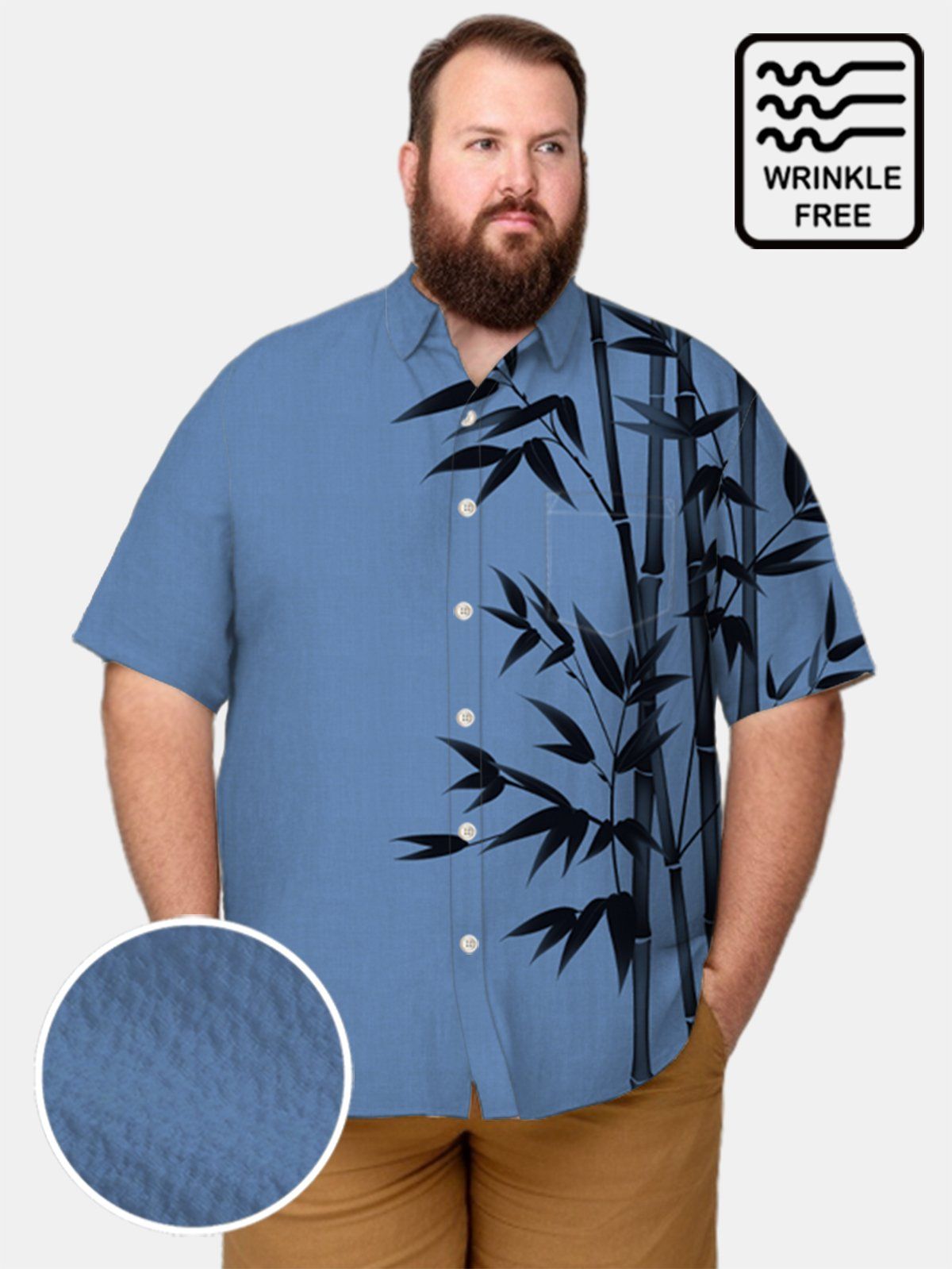 Big & Tall Hawaii Bamboo Free Seersucker Shirts Design 01