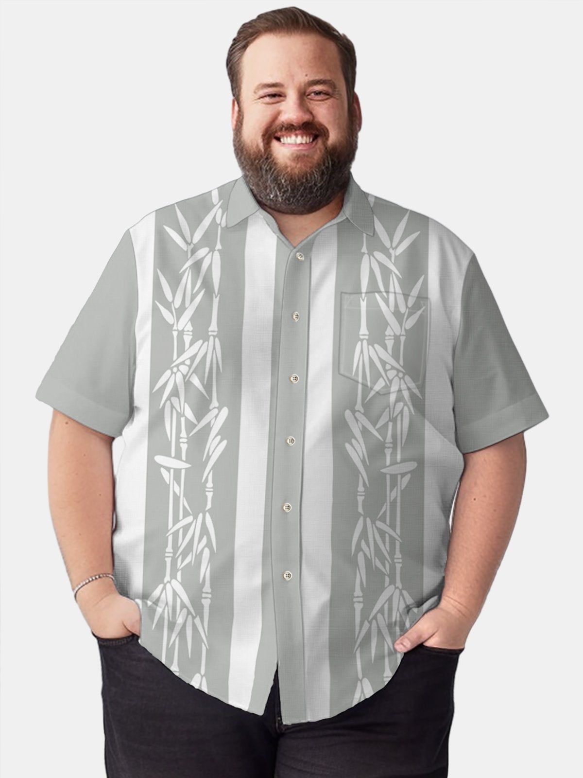 Big & Tall Hawaii Bamboo Stripe Shirts Design 01 Big & Tall Hawaii Bamboo Stripe Shirts Design 01