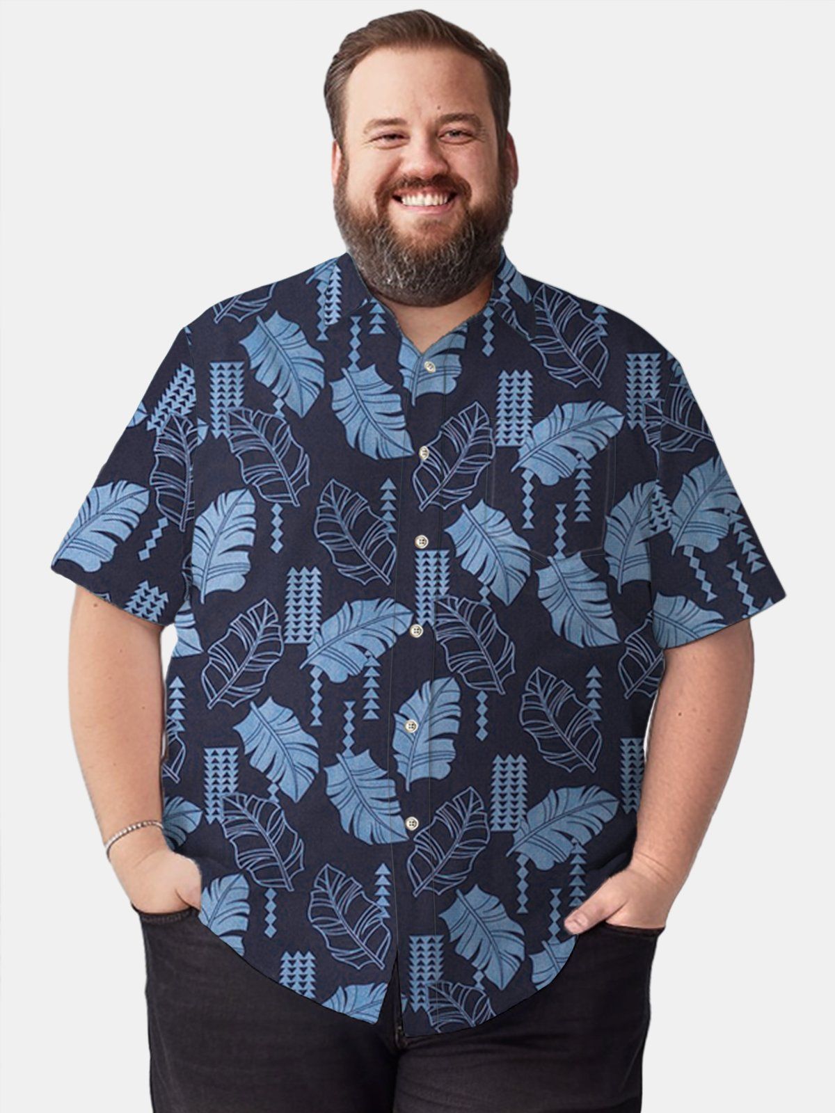 Big & Tall Hawaii Banana Leaf Tribal Tattoo Quick Drying Shirt Big & Tall Hawaii Banana Leaf Tribal Tattoo Quick Drying Shirt