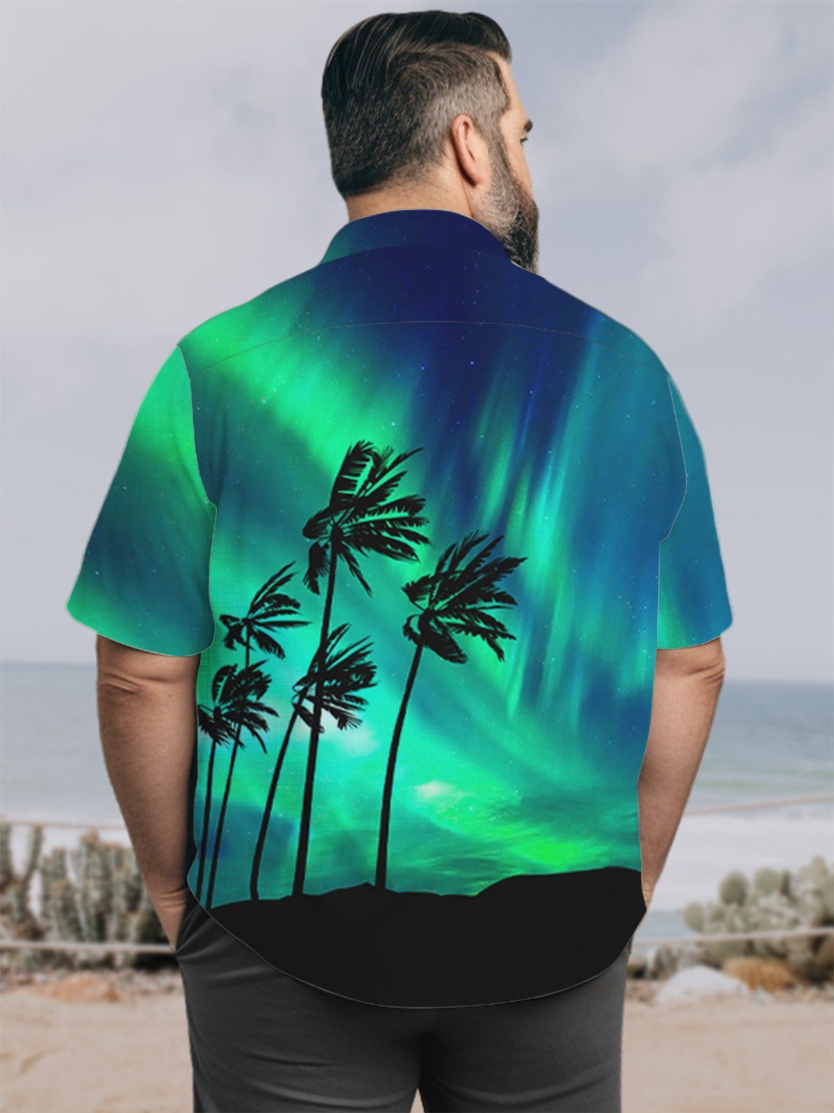 Big & Tall Hawaii Casual Aurora Coconut Tree Shirt