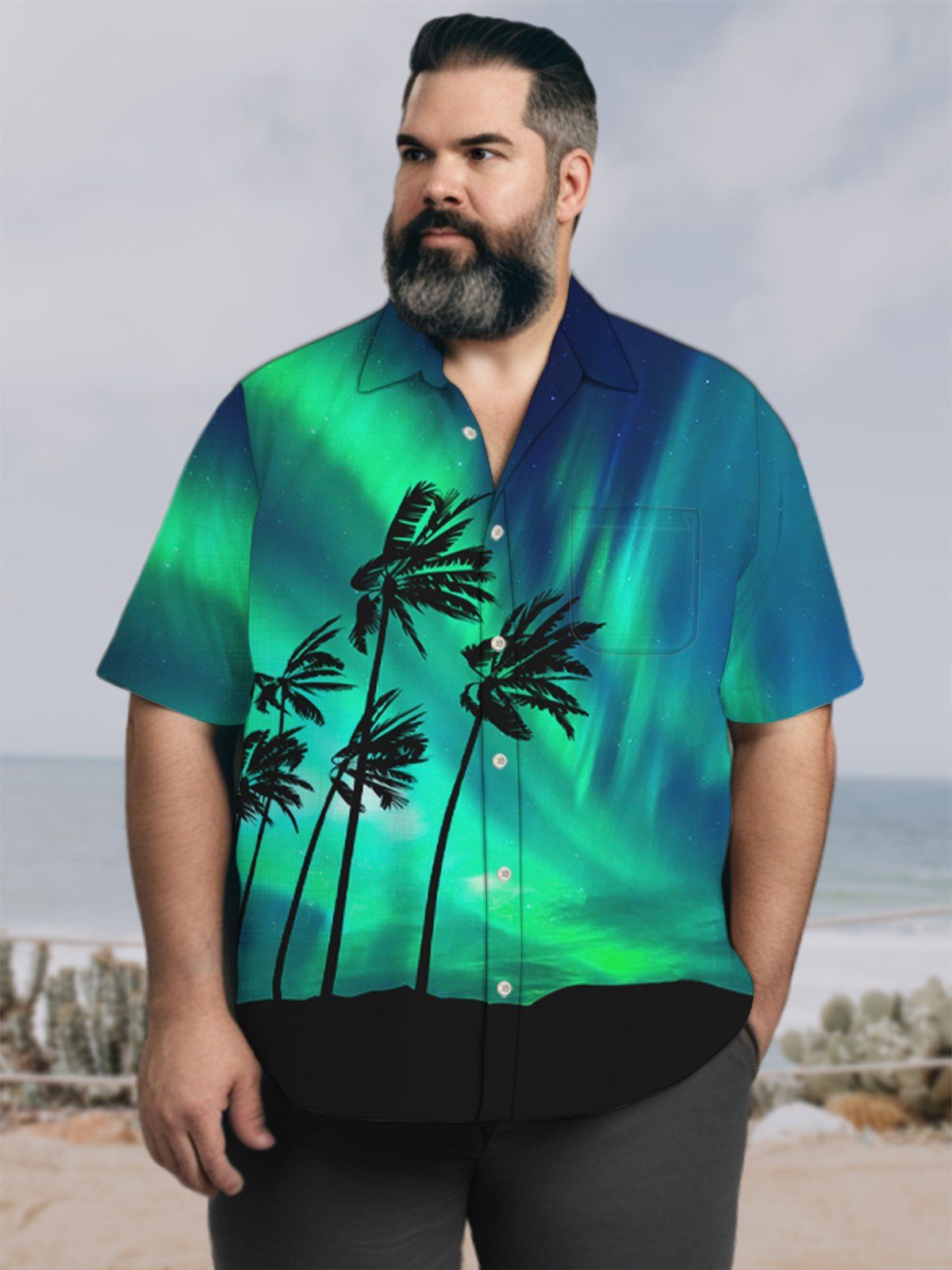 Big & Tall Hawaii Casual Aurora Coconut Tree Shirt Big & Tall Hawaii Casual Aurora Coconut Tree Shirt