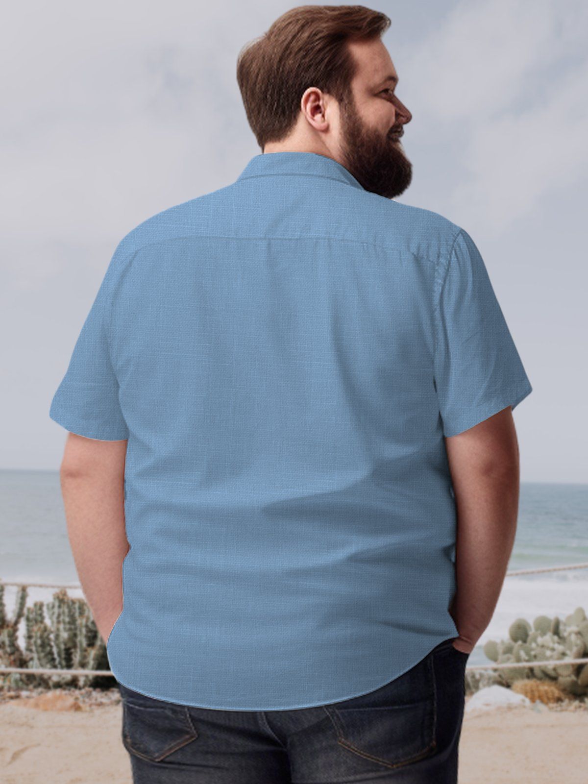 Big & Tall Hawaii Casual Retro Floral stripe Free Seersucker Shirt