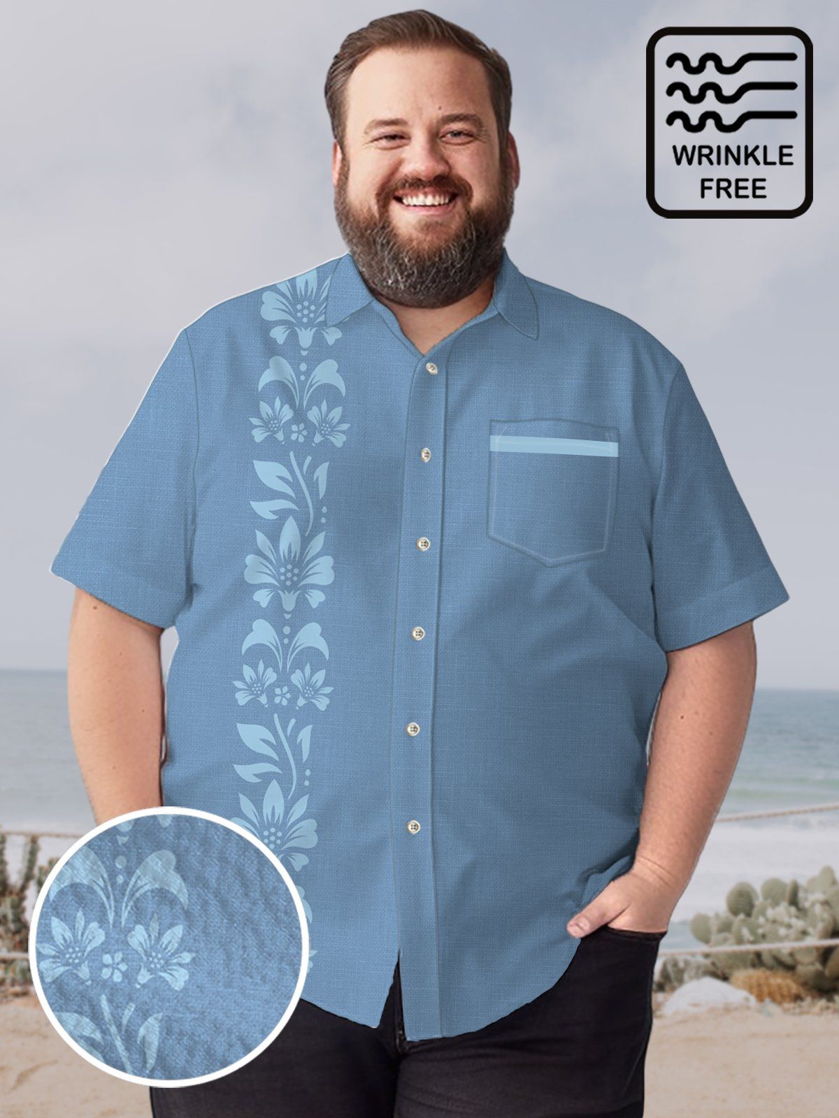 Big & Tall Hawaii Casual Retro Floral Stripe Free Seersucker Shirts Big & Tall Hawaii Casual Retro Floral Stripe Free Seersucker Shirts