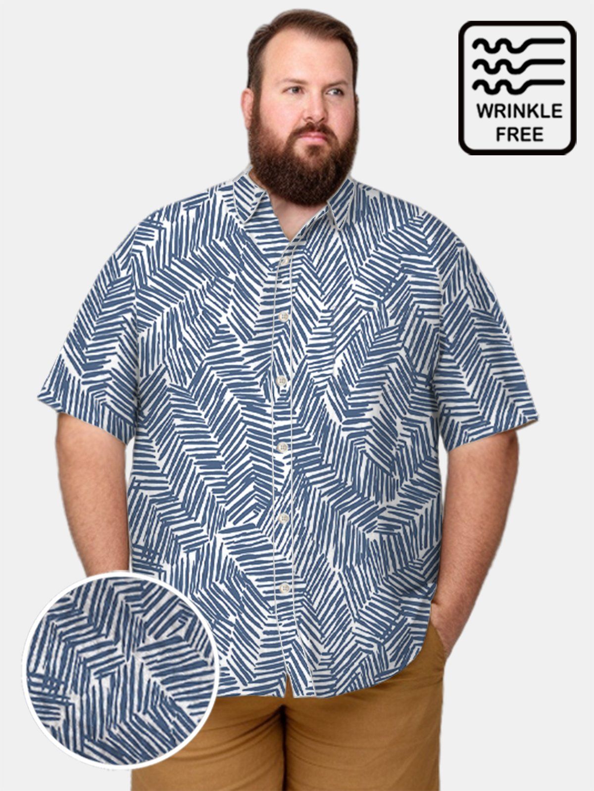Big & Tall Hawaii Coconut Leaf Free Seersucker Shirt Big & Tall Hawaii Coconut Leaf Free Seersucker Shirt