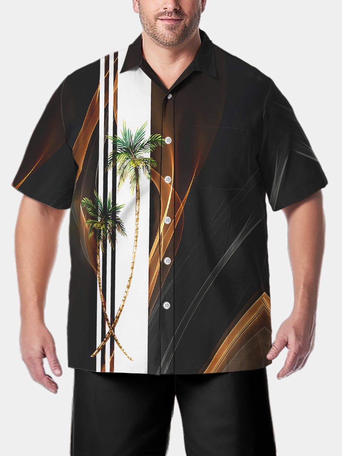 Big & Tall Hawaii Coconut Tree Artistic Quick Drying Shirts Design 05 Big & Tall Hawaii Coconut Tree Artistic Quick Drying Shirts Design 05