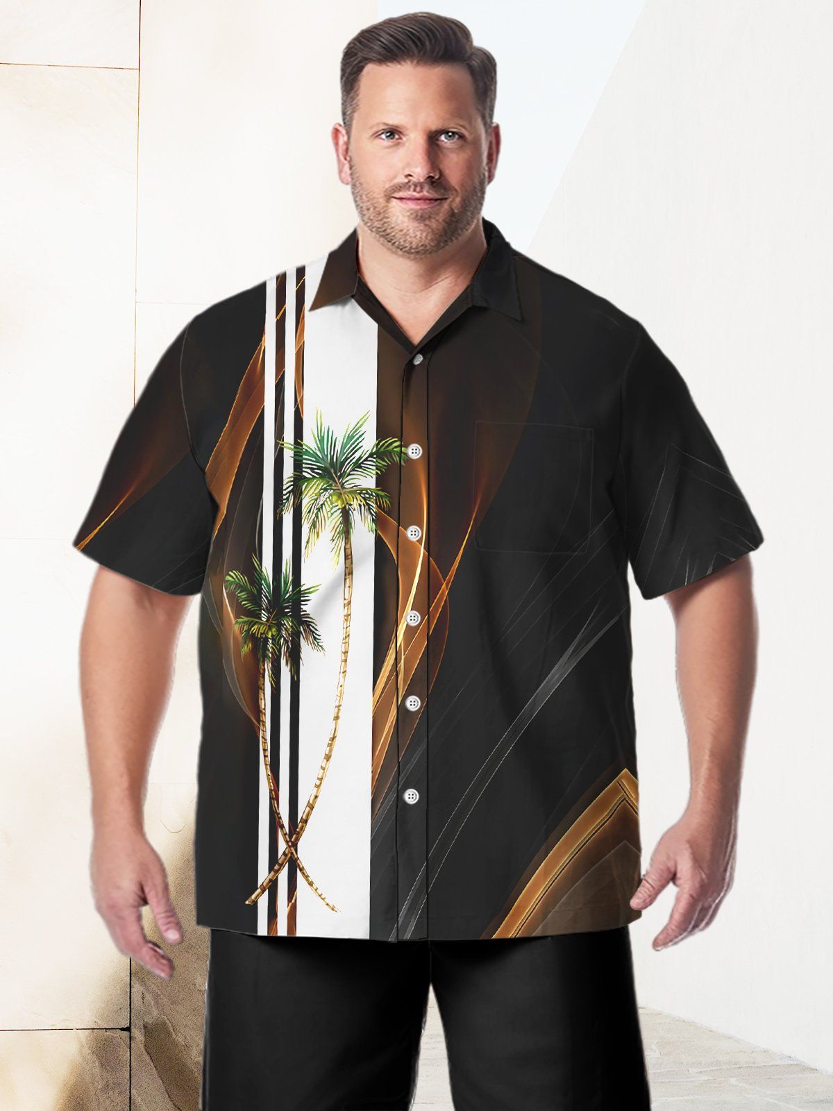 Big & Tall Hawaii Coconut Tree Artistic Quick Drying Shirts Design 06