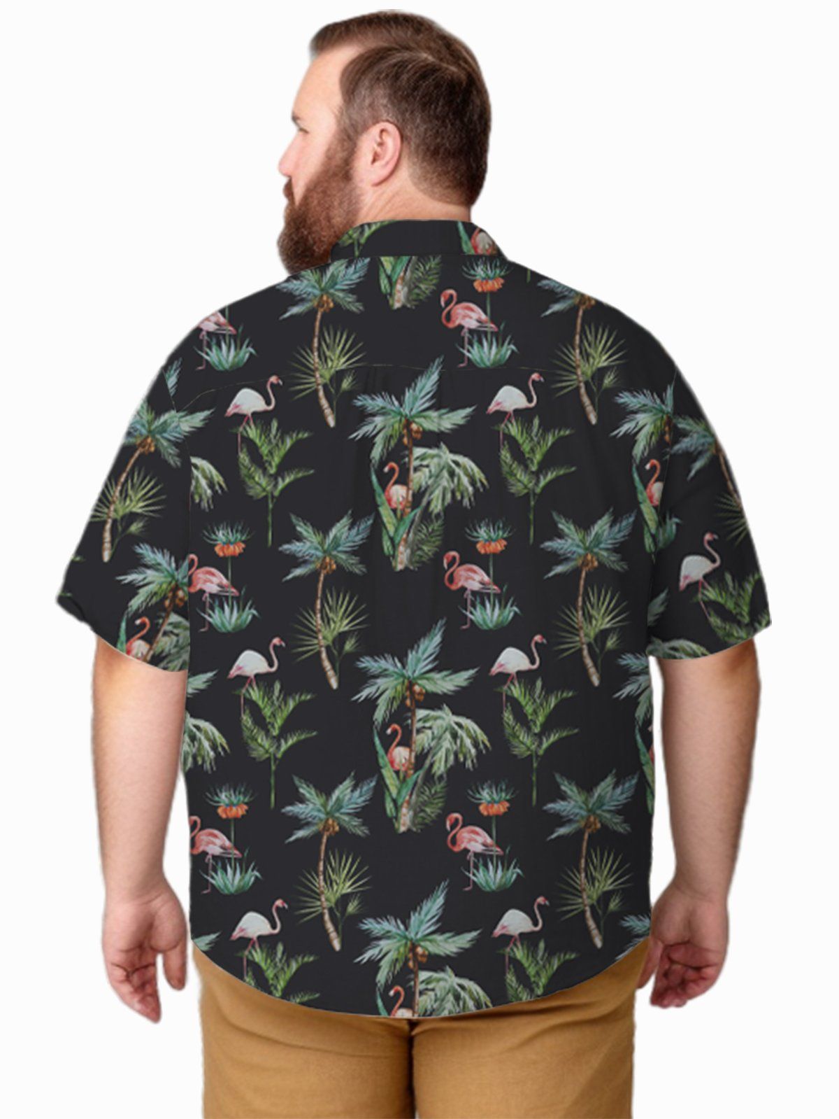 Big & Tall Hawaii Coconut Tree Flamingo Quick Drying Shirt
