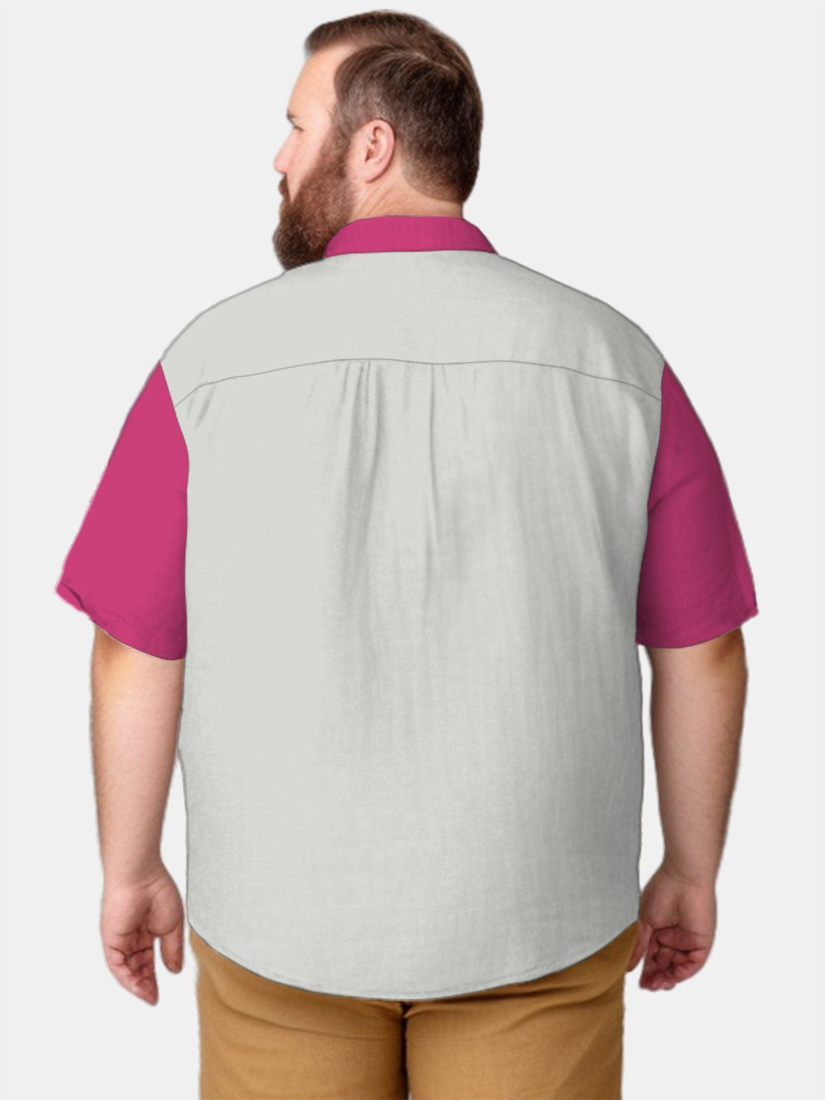 Big & Tall Hawaii Flamingo Free Seersucker Shirts Design 01