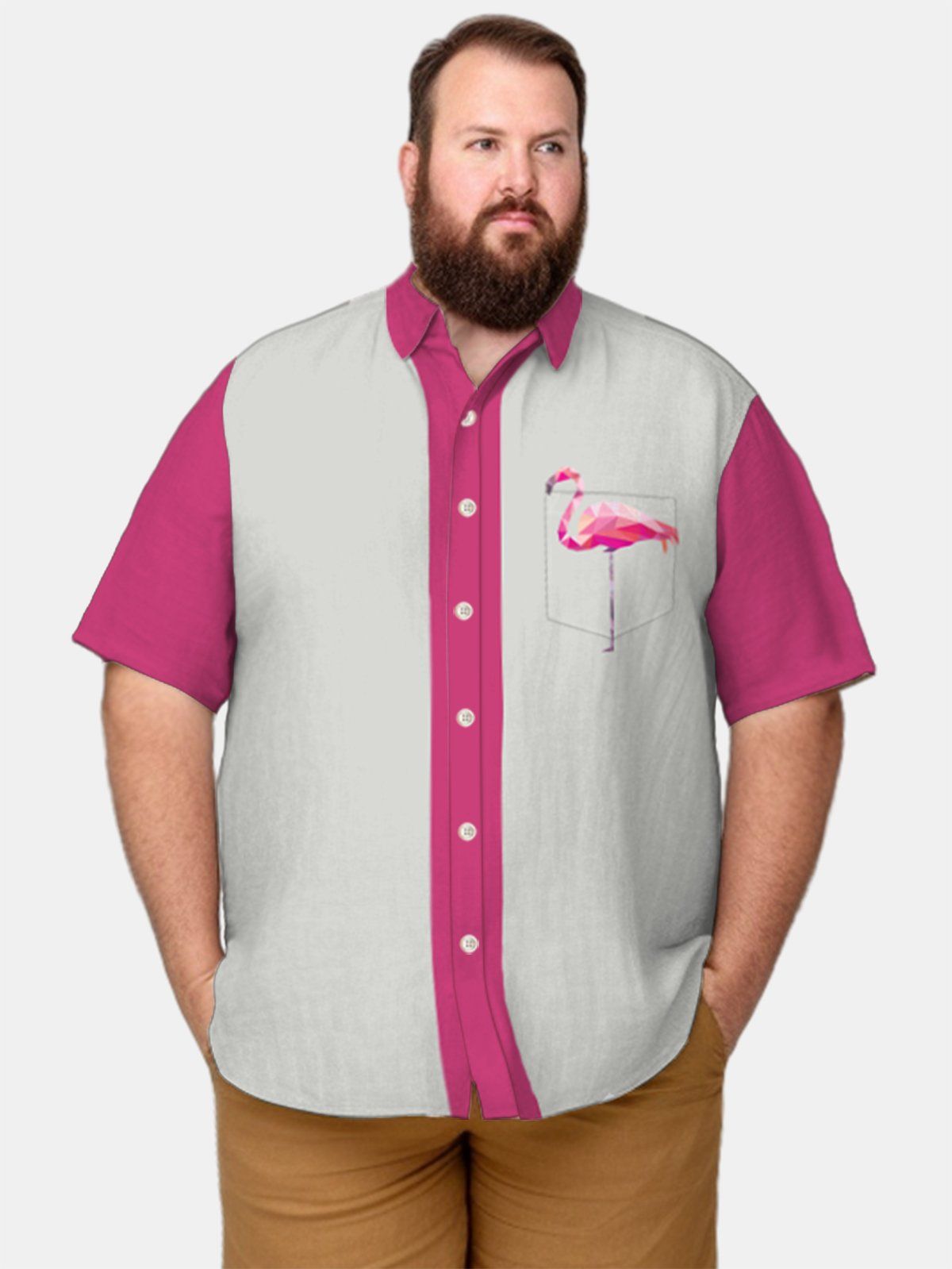 Big & Tall Hawaii Flamingo Free Seersucker Shirts Design 01 Big & Tall Hawaii Flamingo Free Seersucker Shirts Design 01
