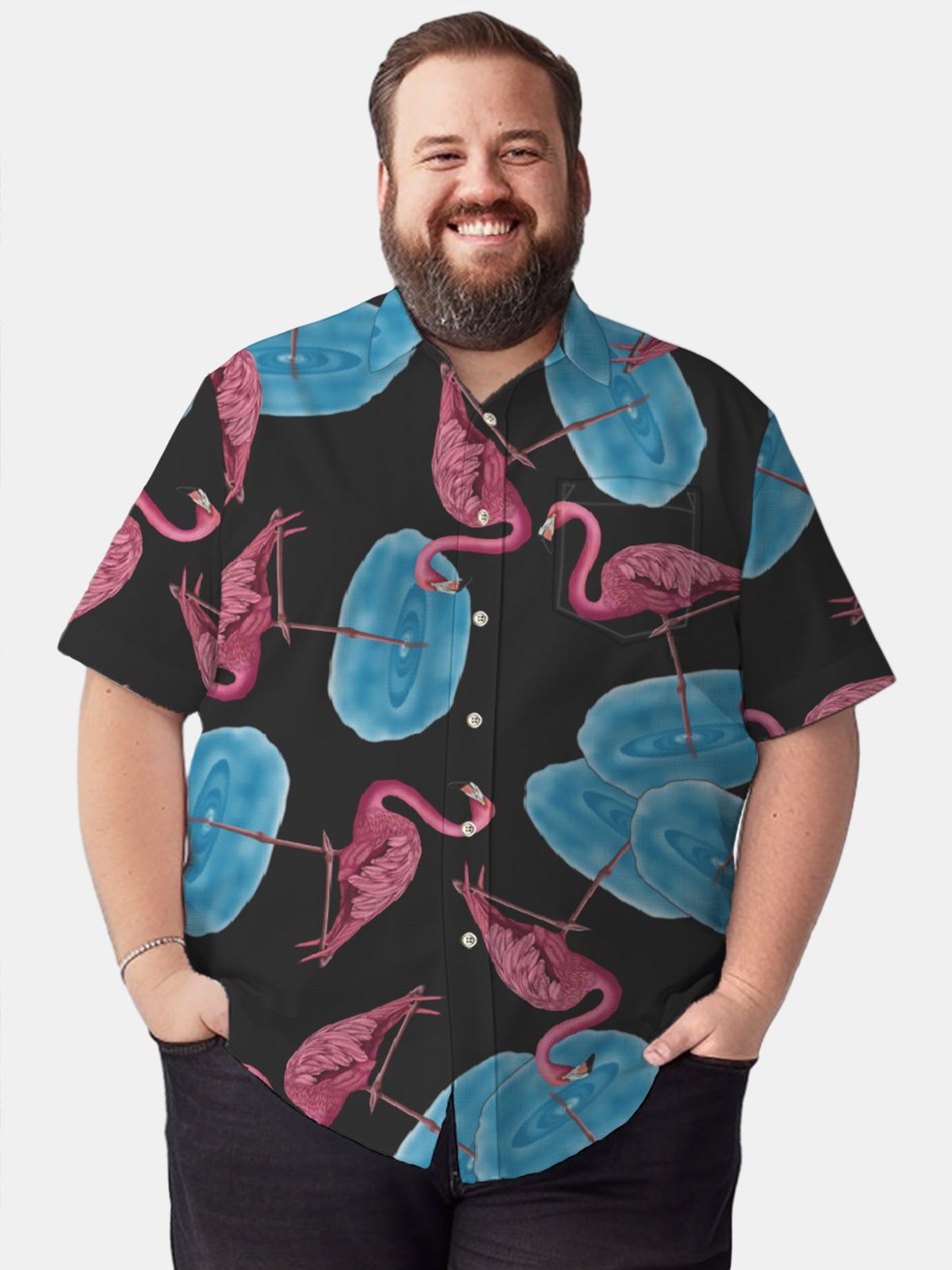 Big & Tall Hawaii Flamingo Quick Drying Shirt Big & Tall Hawaii Flamingo Quick Drying Shirt