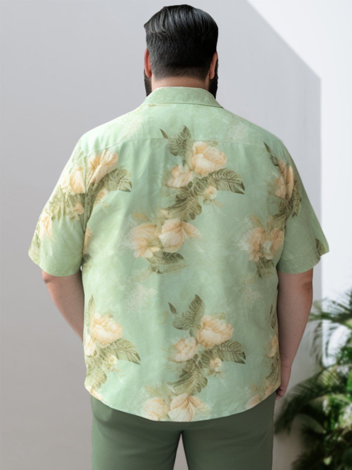 Big & Tall Hawaii Floral Plant Free Seersucker Shirt