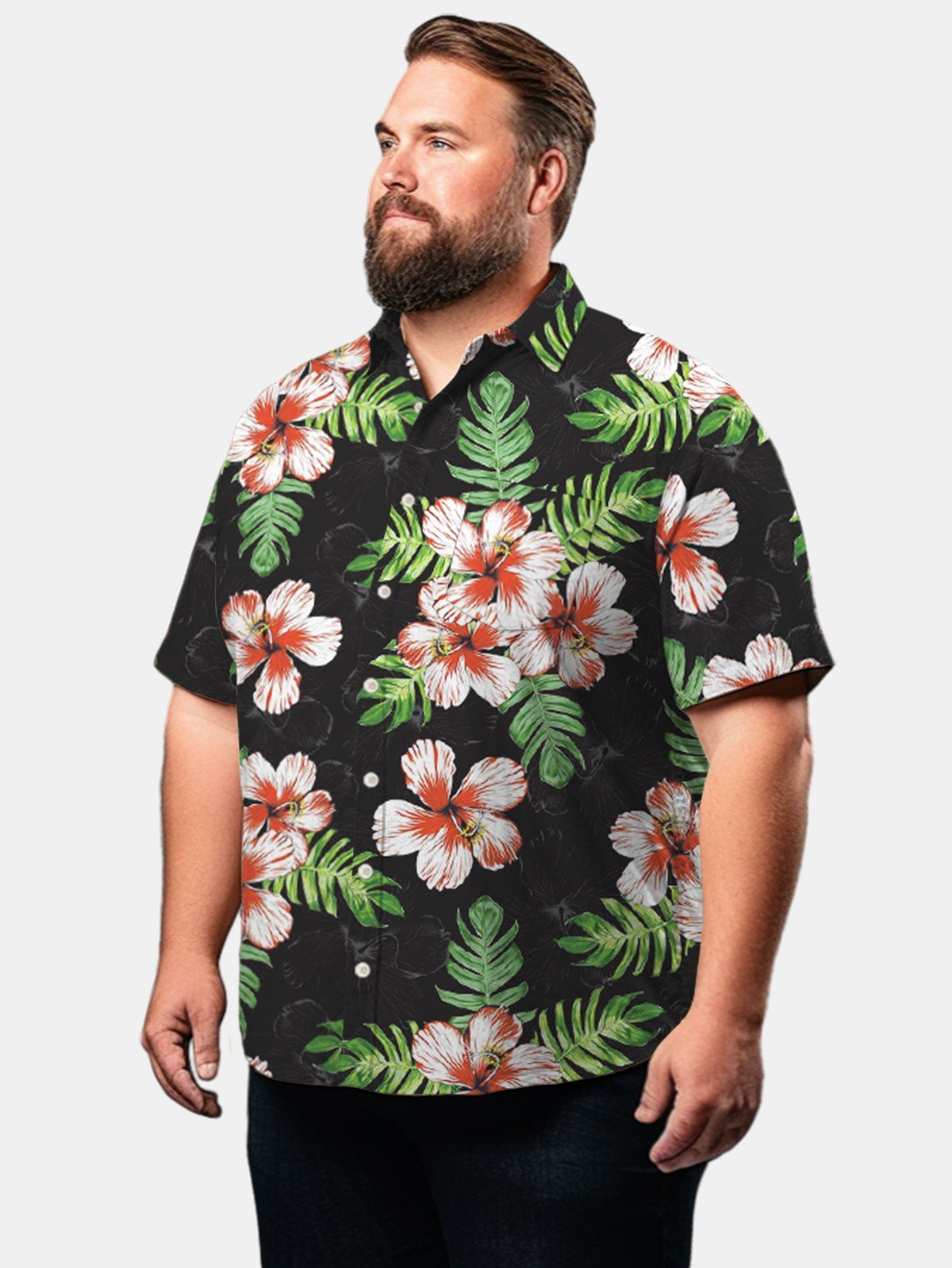 Big & Tall Hawaii Hibiscus Flower Plant Quick Drying Shirt Big & Tall Hawaii Hibiscus Flower Plant Quick Drying Shirt