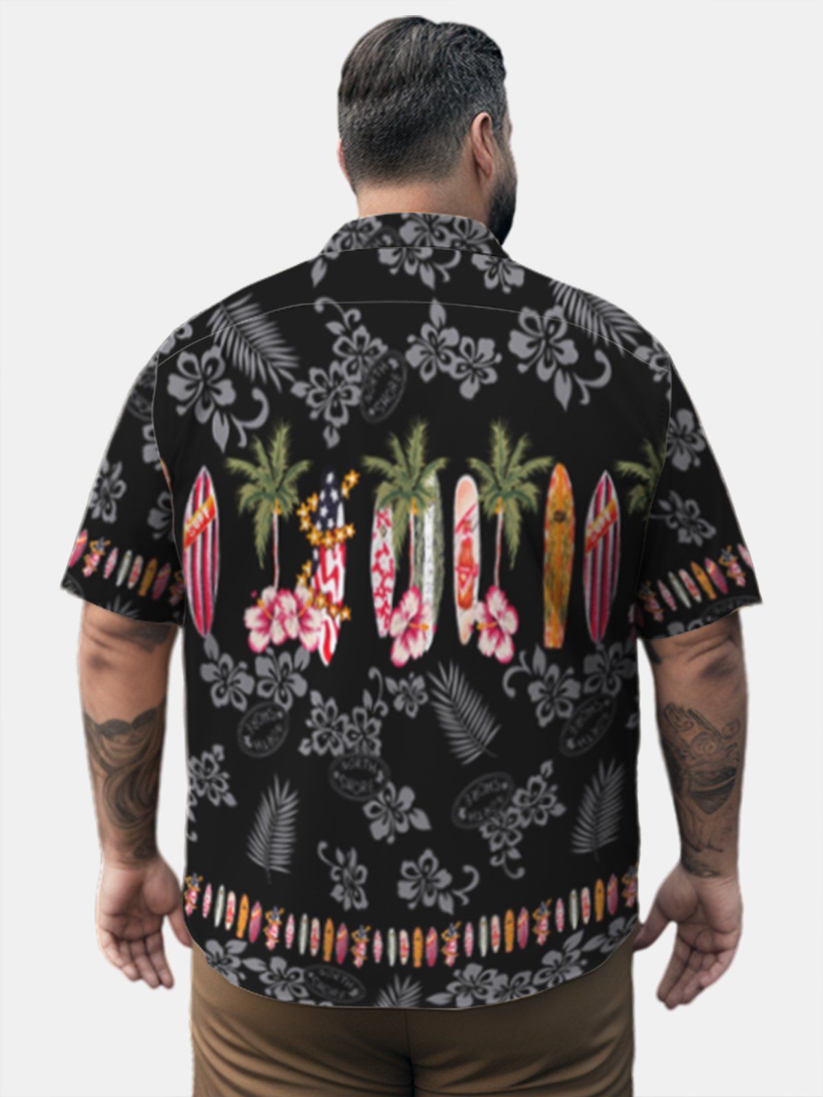 Big & Tall Hawaii Hibiscus Surfboard Flower Shirt