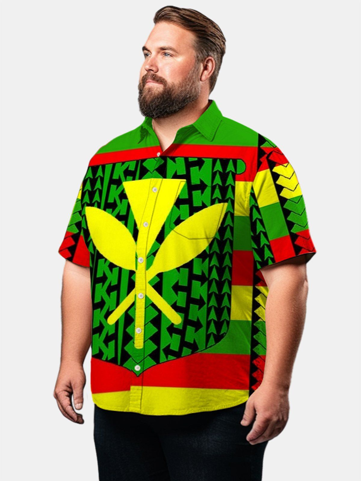 Big & Tall Hawaii Kanaka Maoli Flag Shirt Big & Tall Hawaii Kanaka Maoli Flag Shirt