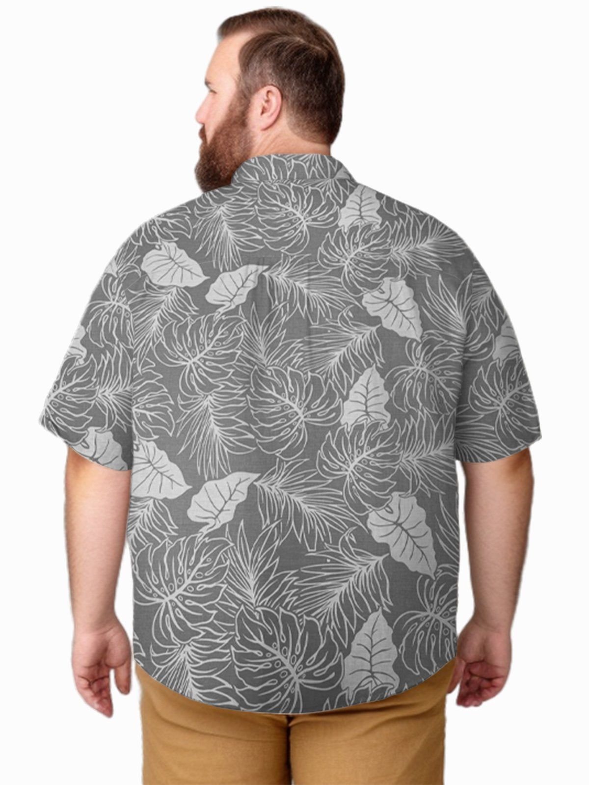 Big & Tall Hawaii Monstera Deliciosa Free Seersucker Shirts Design 01