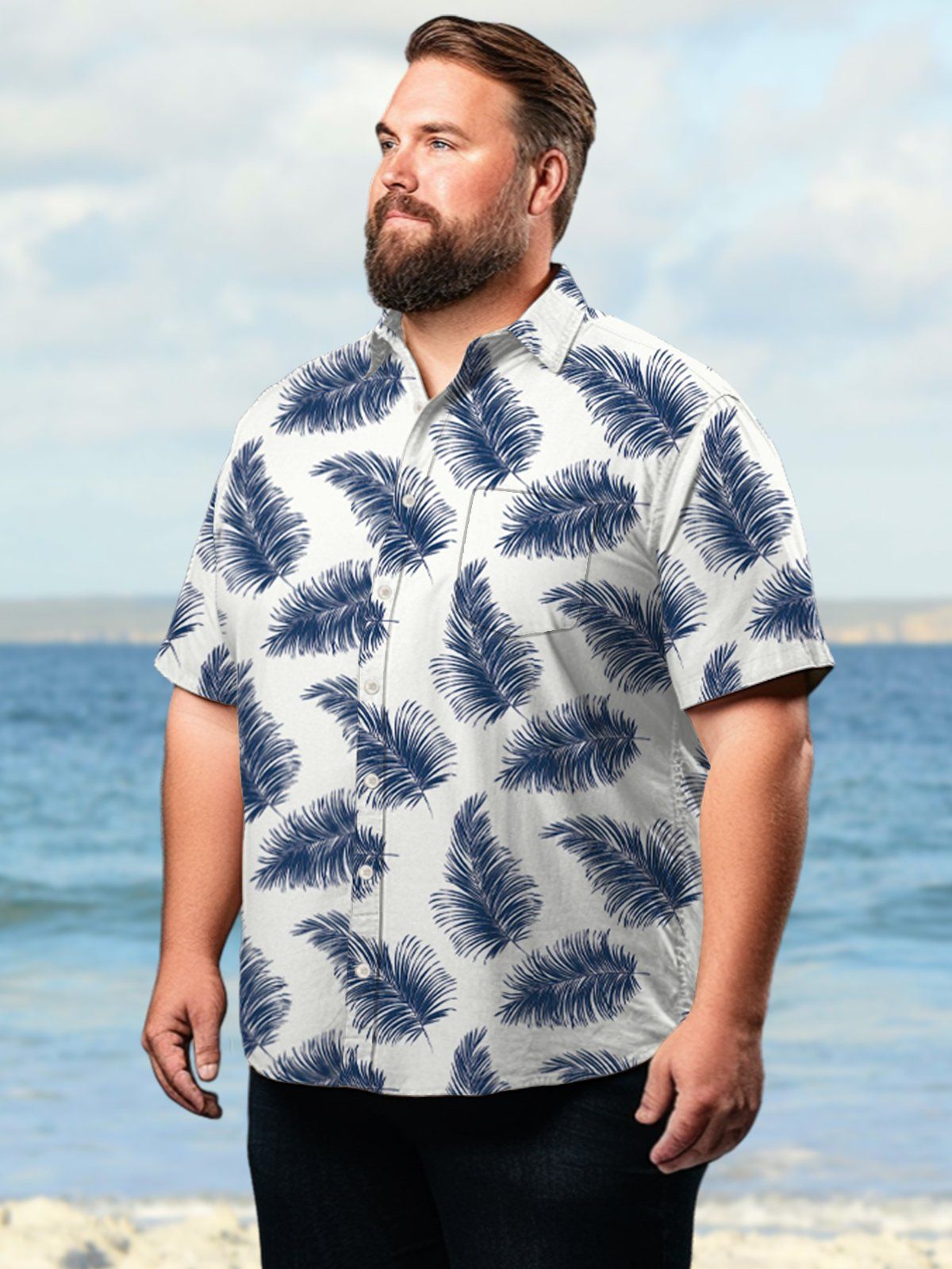 Big & Tall Hawaii Palm Leaf Shirt Big & Tall Hawaii Palm Leaf Shirt
