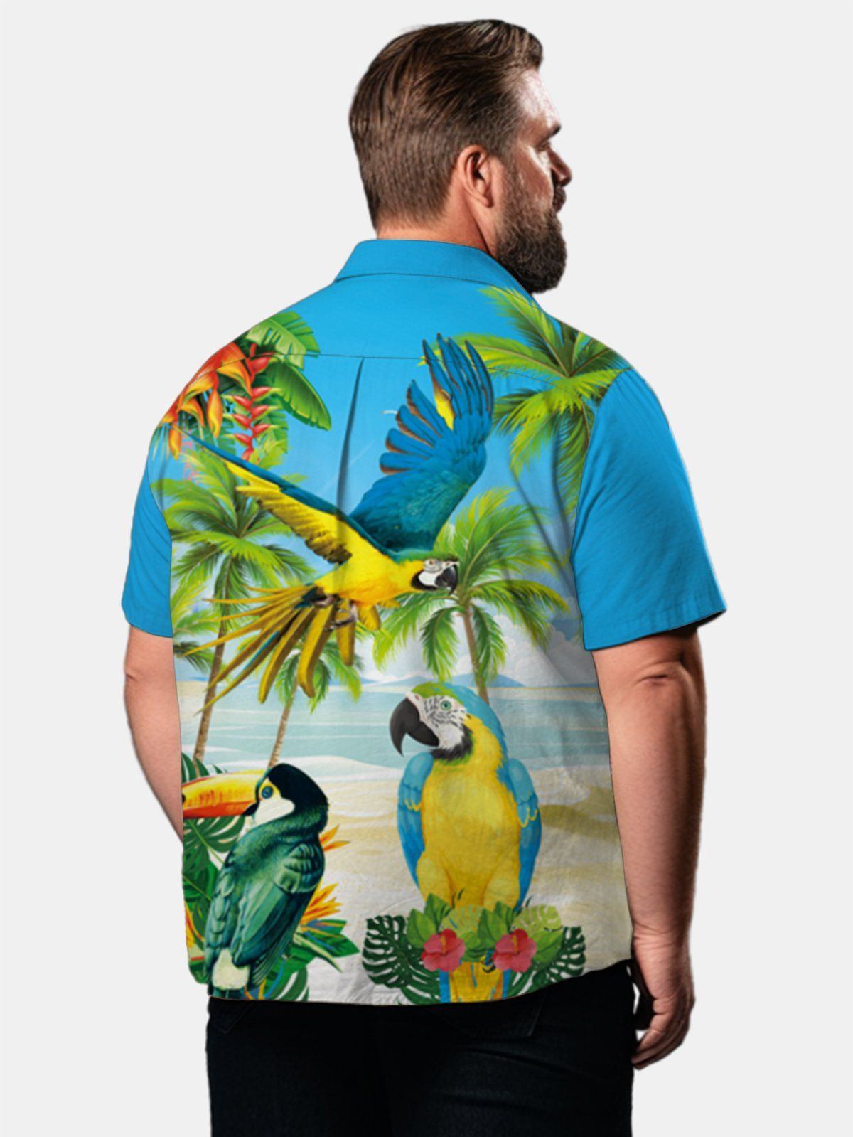 Big & Tall Hawaii Parrot Quick Drying Shirt