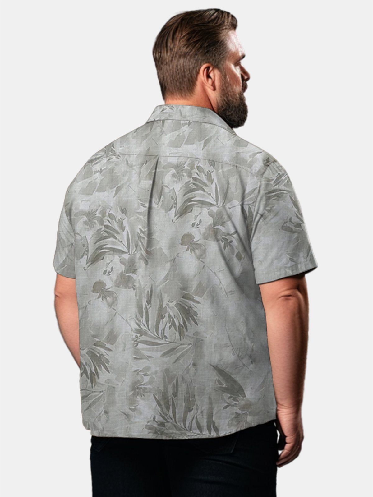 Big & Tall Hawaii Plant Free Seersucker Shirt