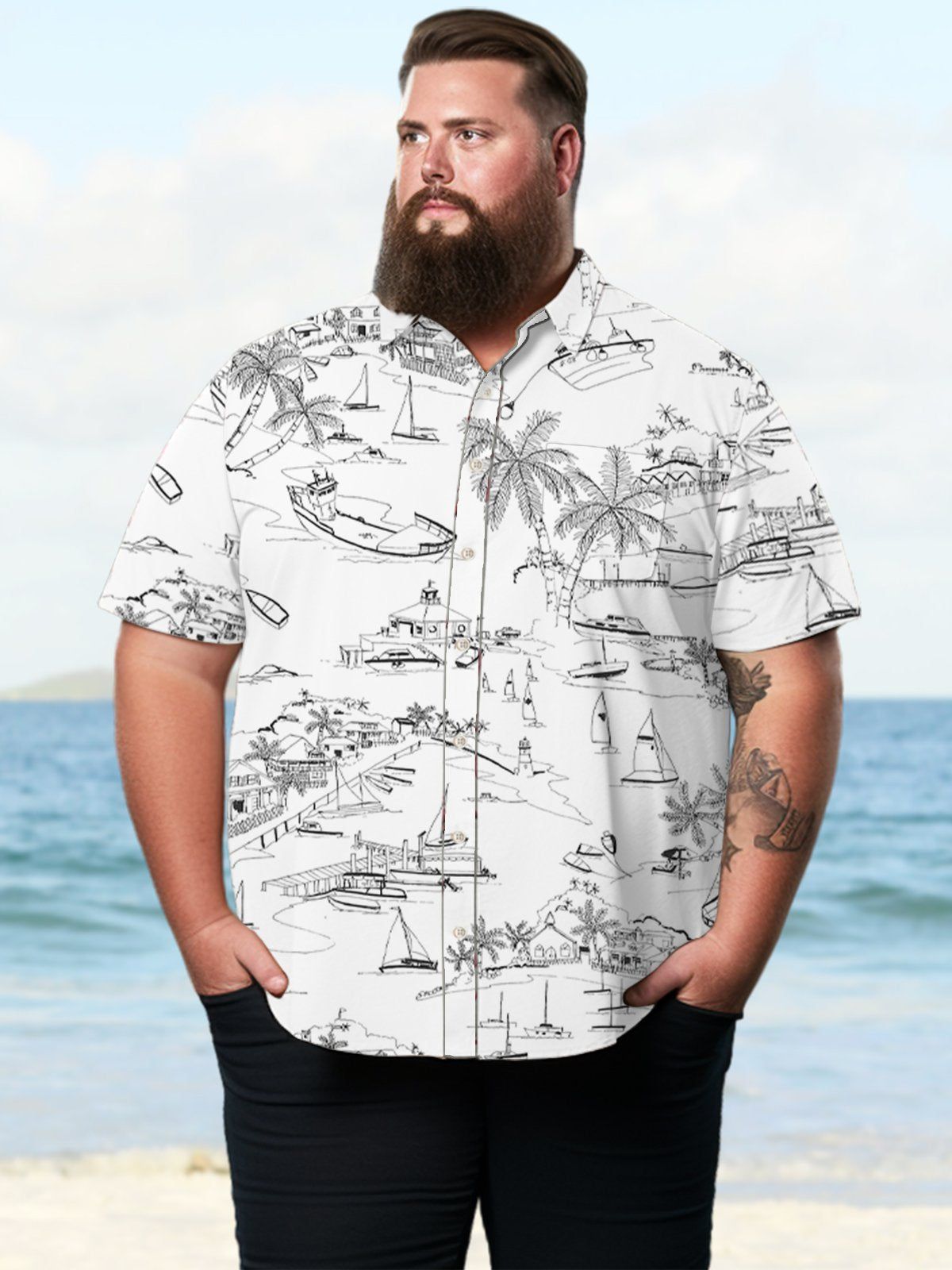 Big & Tall Hawaii Sailing Sailboats Shirt Big & Tall Hawaii Sailing Sailboats Shirt