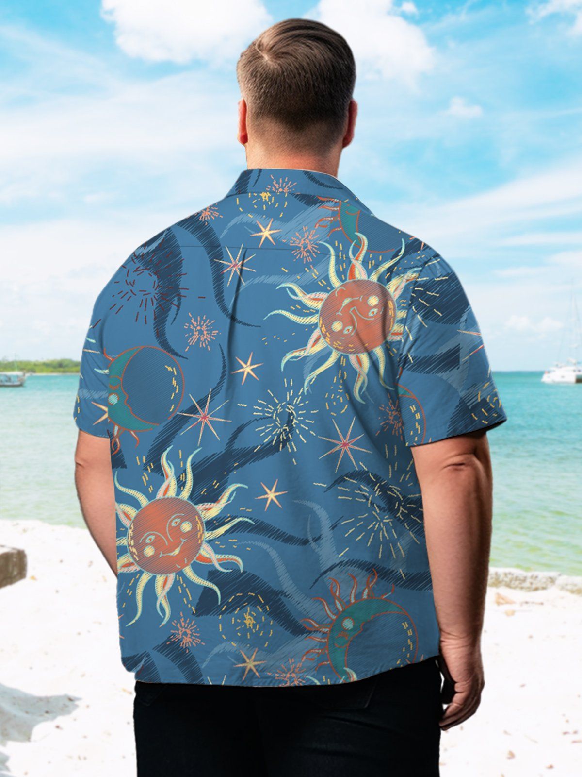 Big & Tall Hawaii Starry Sky Sun Moon Shirt