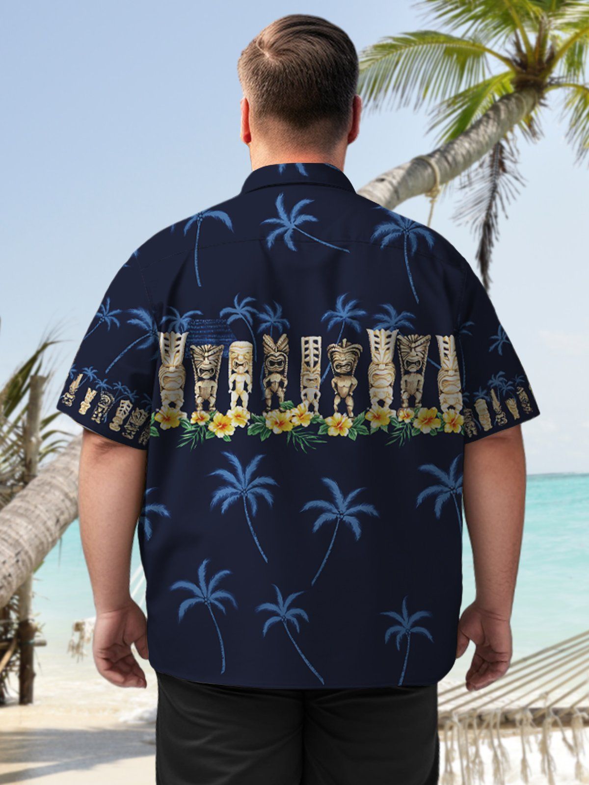 Big & Tall Hawaii Tiki Totem Coconut Tree Shirt
