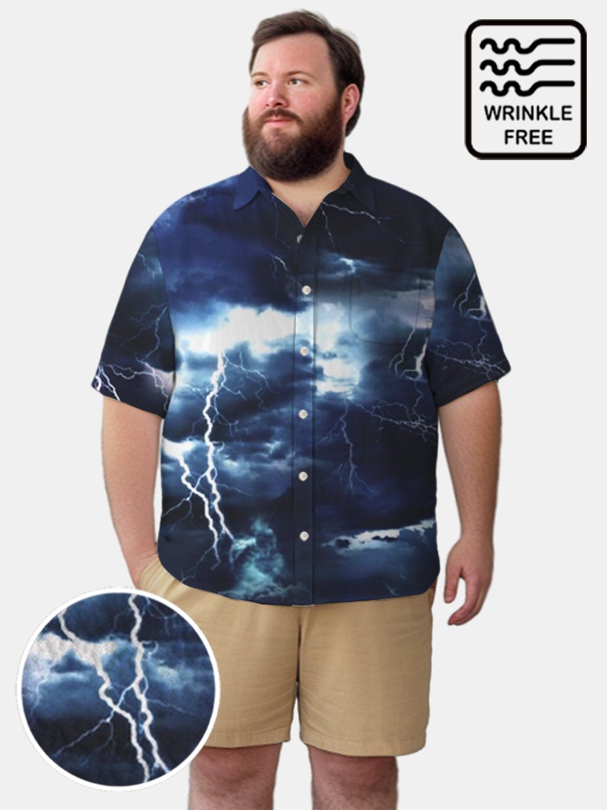 Big & Tall Hawaii Typhoon And Thunderstorm Free Seersucker Shirt Big & Tall Hawaii Typhoon And Thunderstorm Free Seersucker Shirt