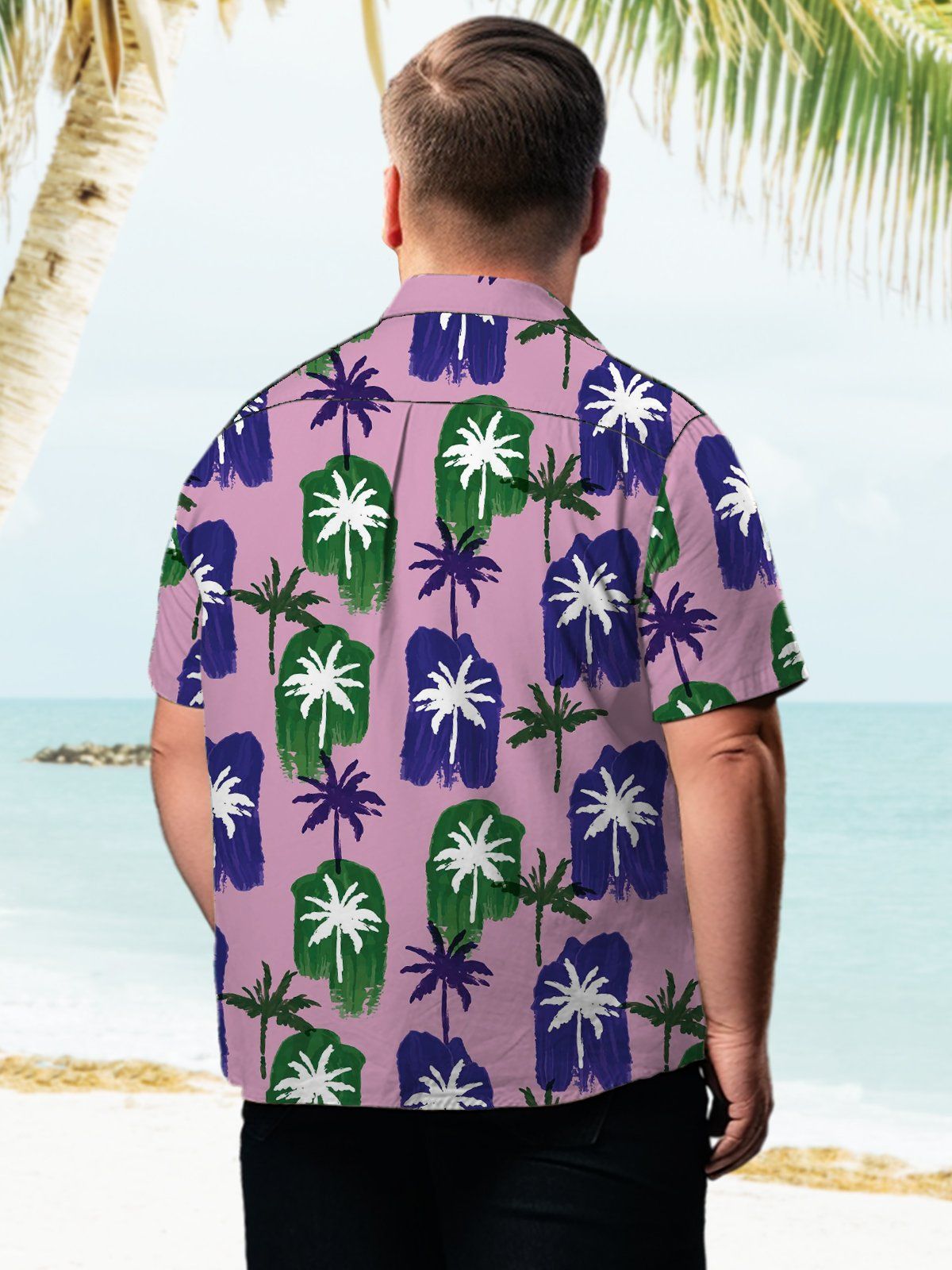 Big & Tall Hawaiian Coconut Tree Shirts Design 01