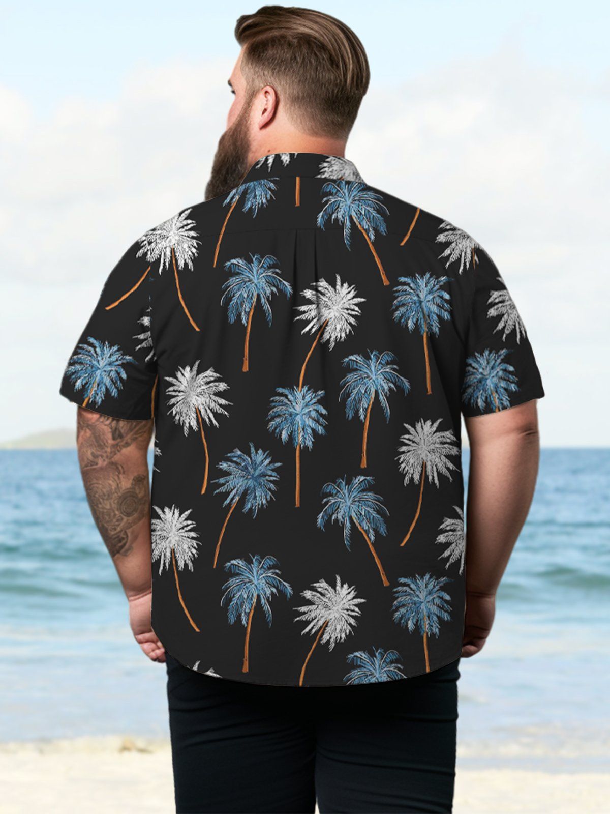Big & Tall Hawaiian Coconut Tree Shirts Design 02