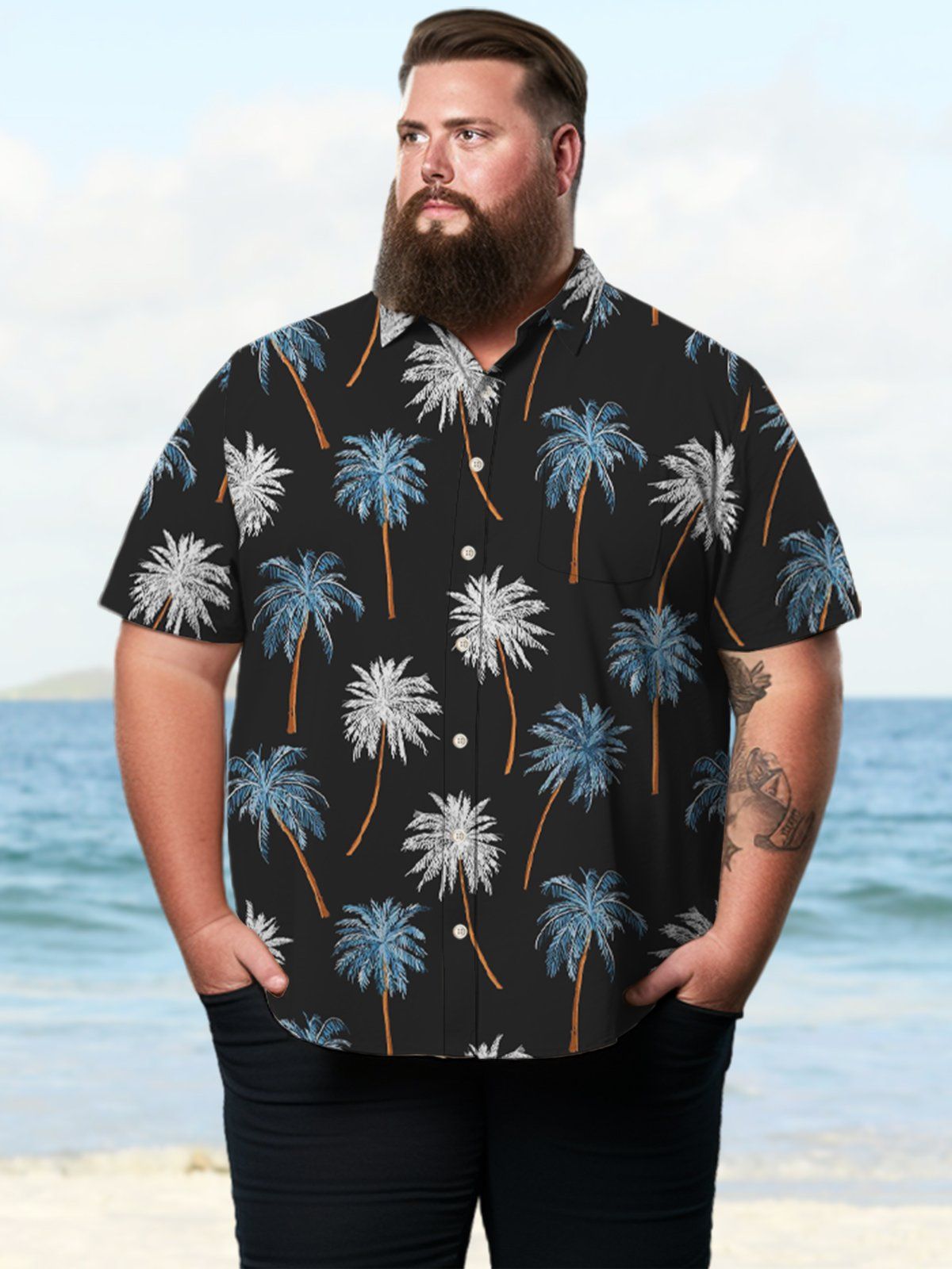 Big & Tall Hawaiian Coconut Tree Shirts Design 02 Big & Tall Hawaiian Coconut Tree Shirts Design 02