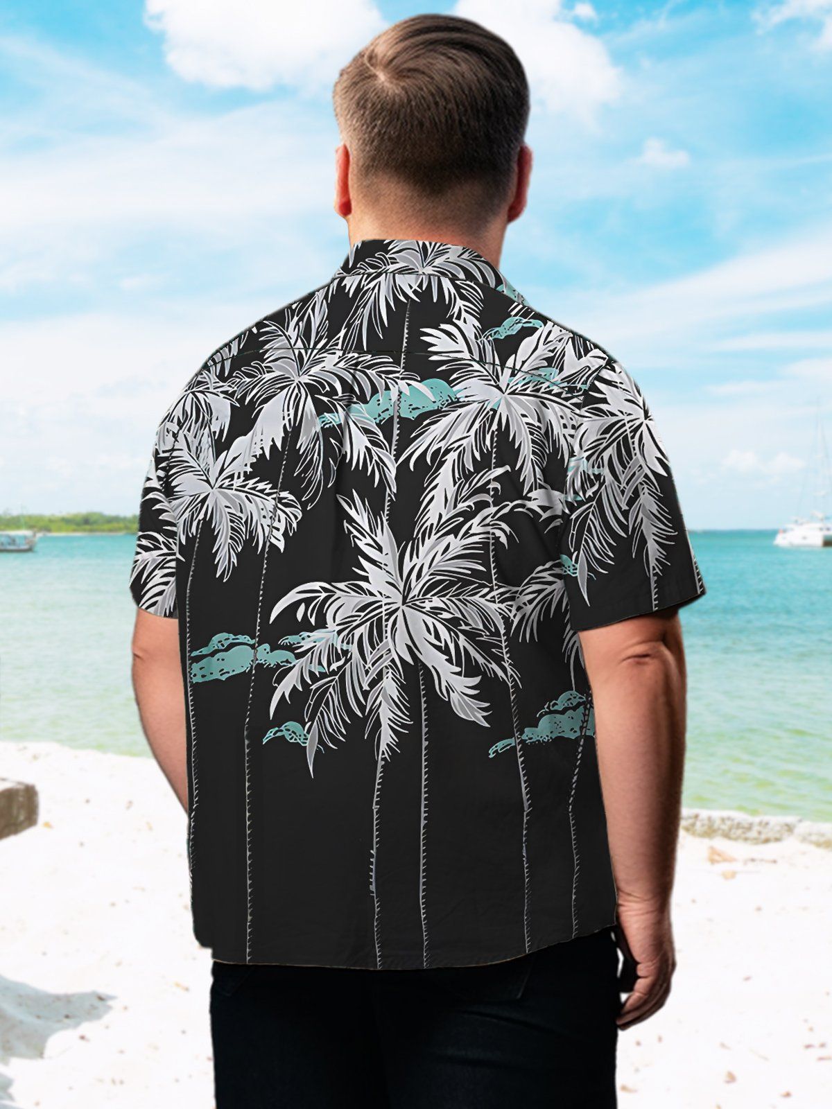 Big & Tall Hawaiian Coconut Tree Shirts Design 03