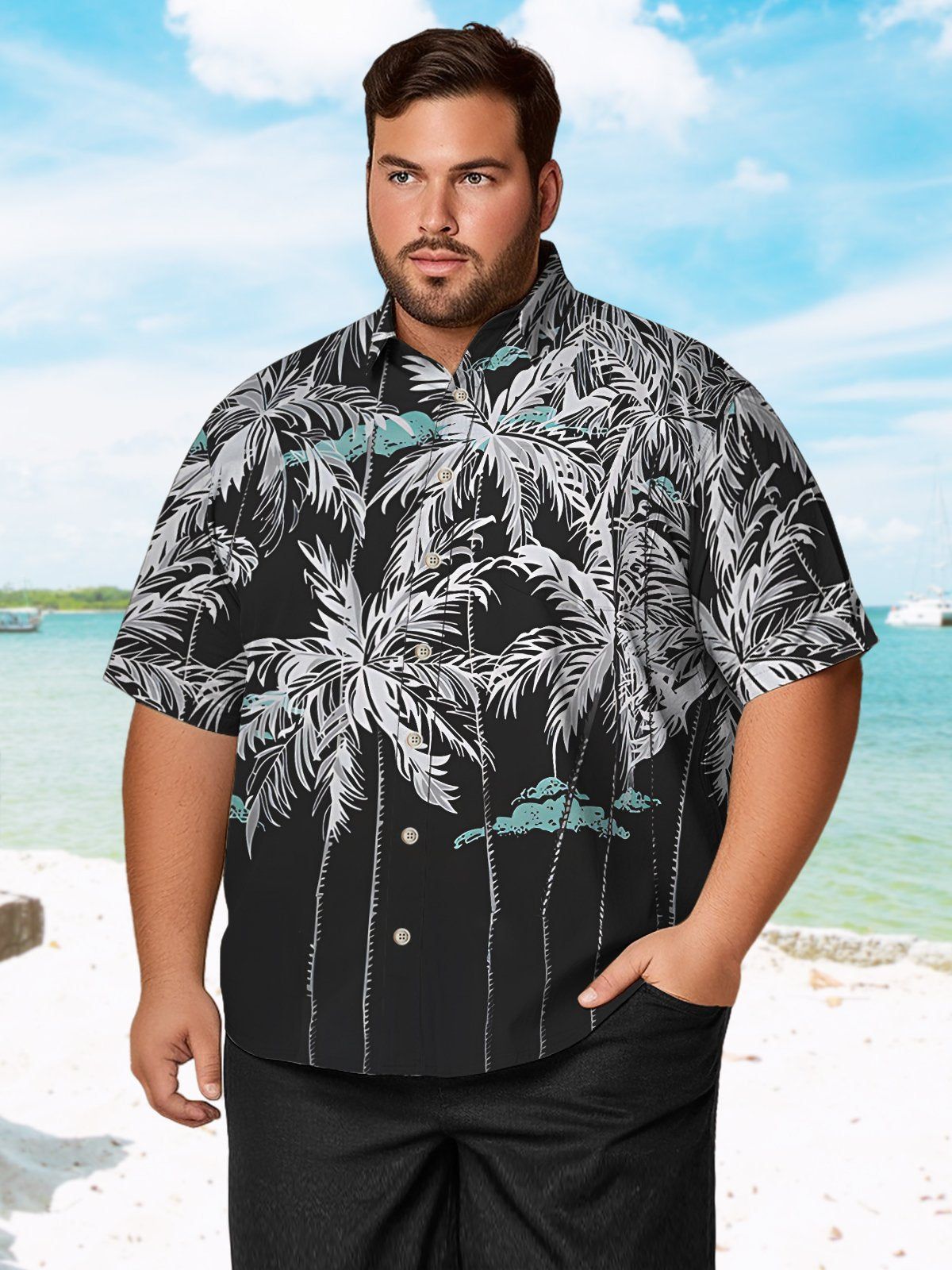 Big & Tall Hawaiian Coconut Tree Shirts Design 03 Big & Tall Hawaiian Coconut Tree Shirts Design 03