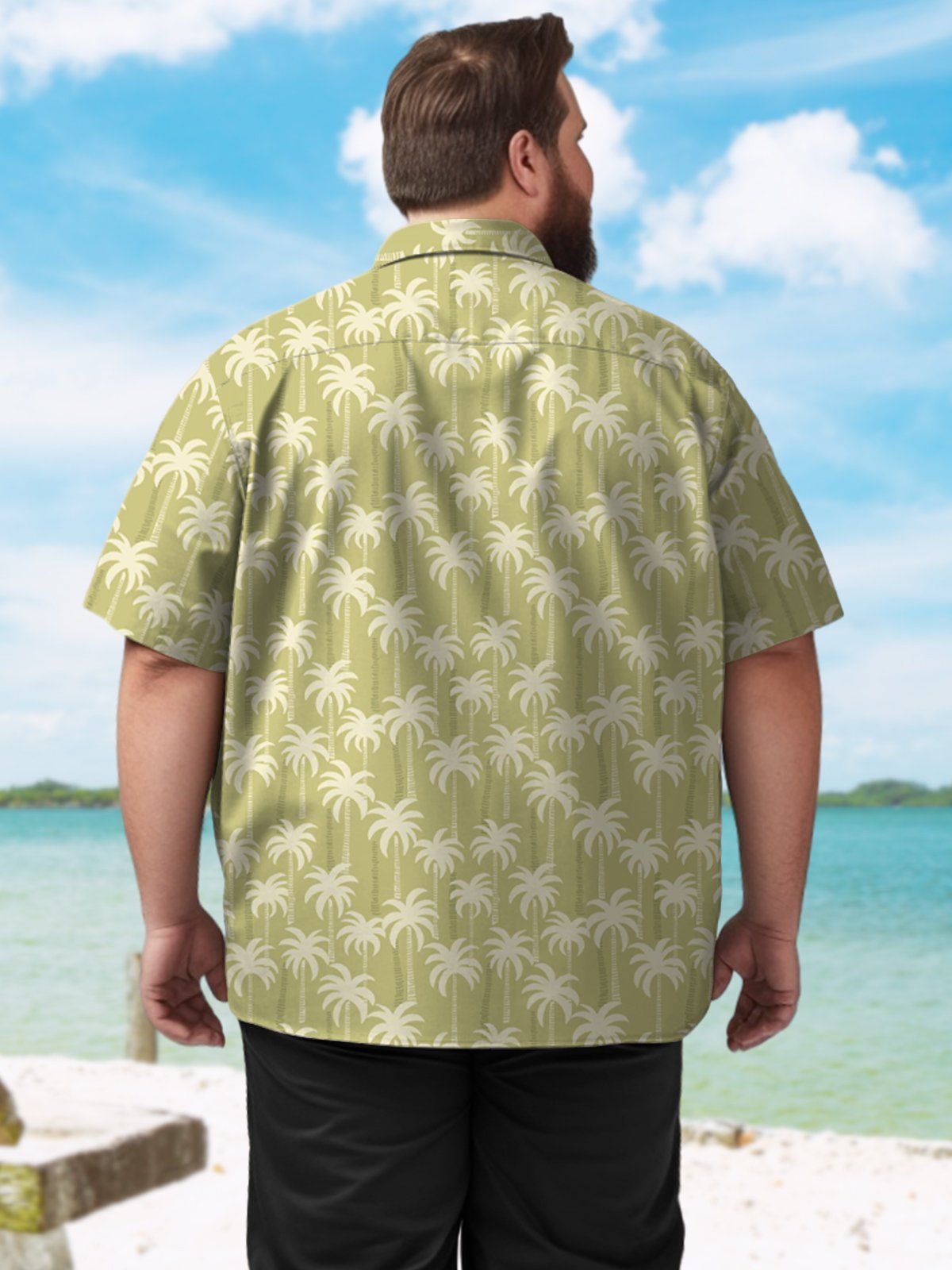 Big & Tall Hawaiian Coconut Tree Shirts Design 04