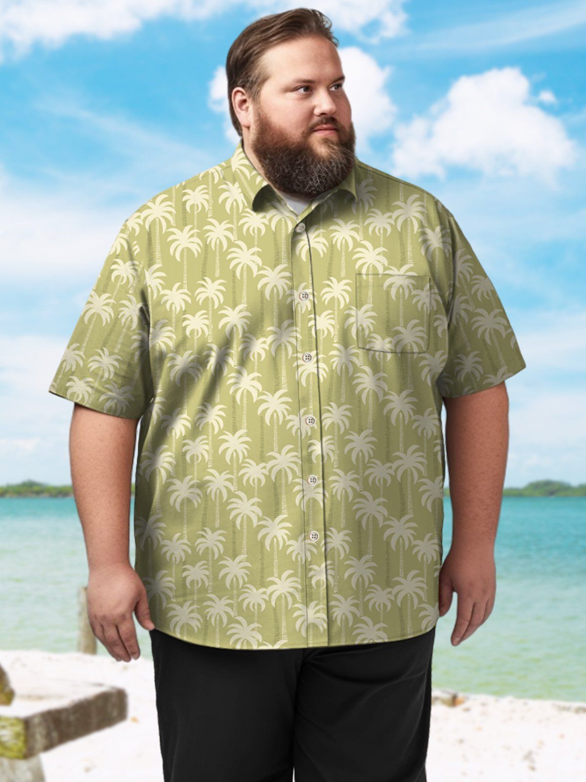 Big & Tall Hawaiian Coconut Tree Shirts Design 04 Big & Tall Hawaiian Coconut Tree Shirts Design 04