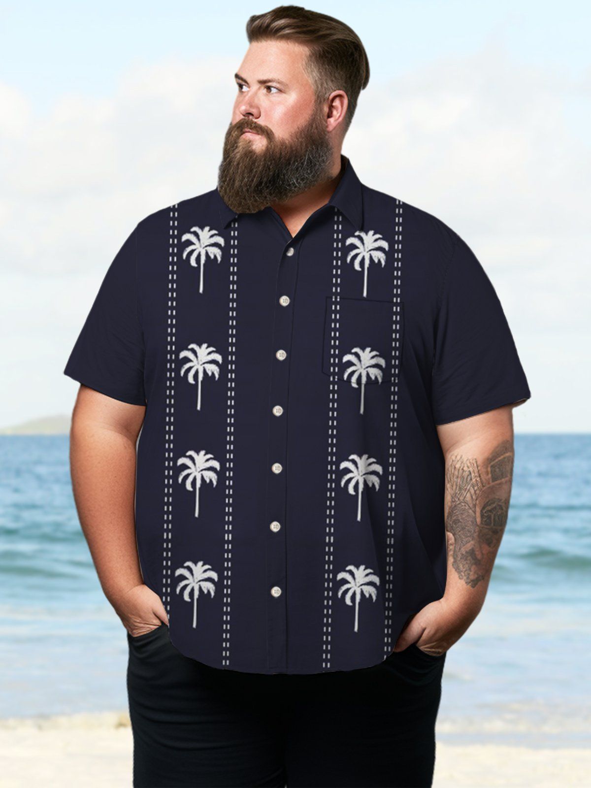 Big & Tall Hawaiian Coconut Trees Shirt Big & Tall Hawaiian Coconut Trees Shirt