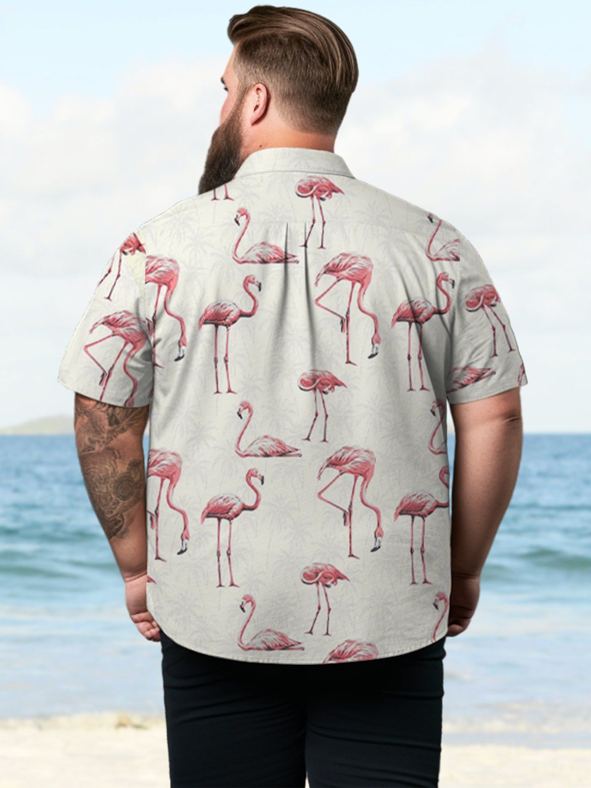 Big & Tall Hawaiian Flamingos Shirt