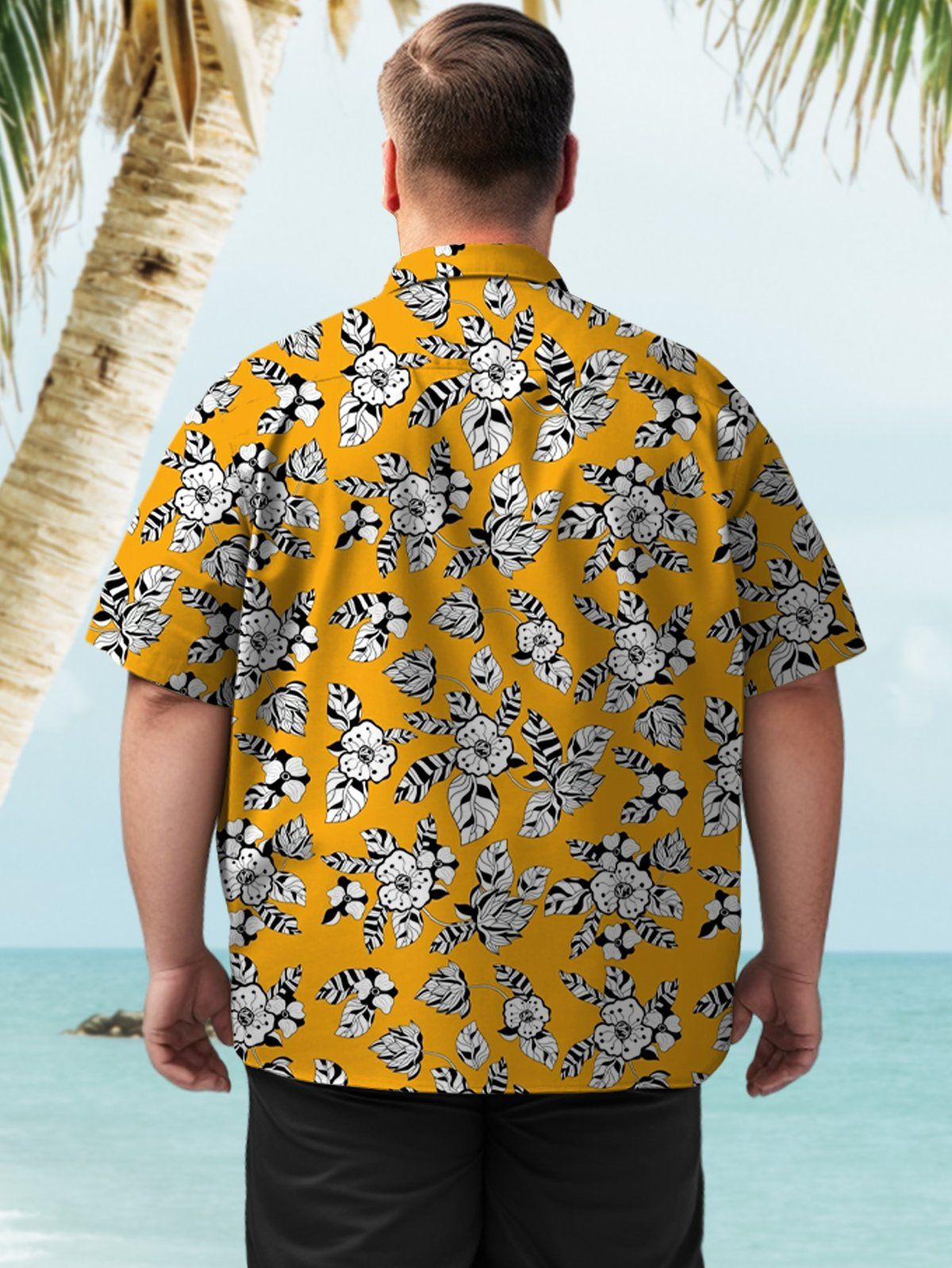 Big & Tall Hawaiian Flower Plants Shirts Design 01