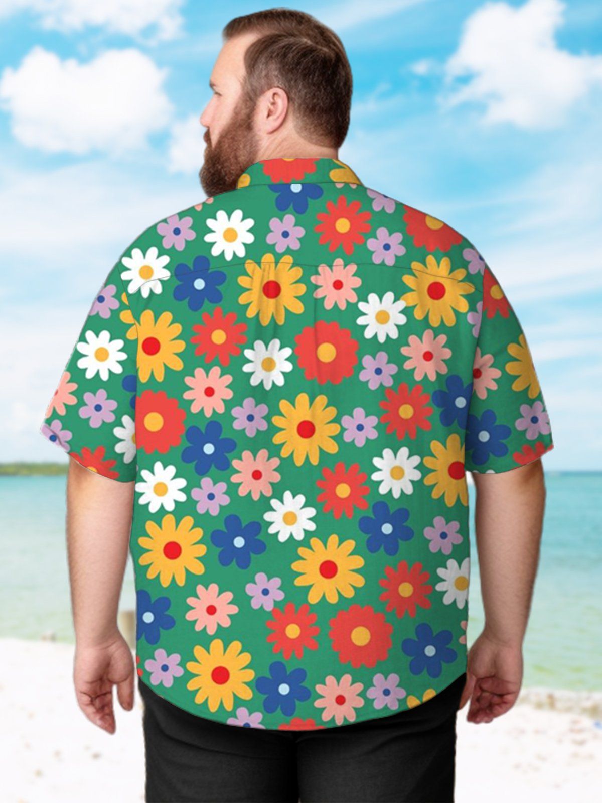 Big & Tall Hawaiian Flowers Art Magritte Shirt