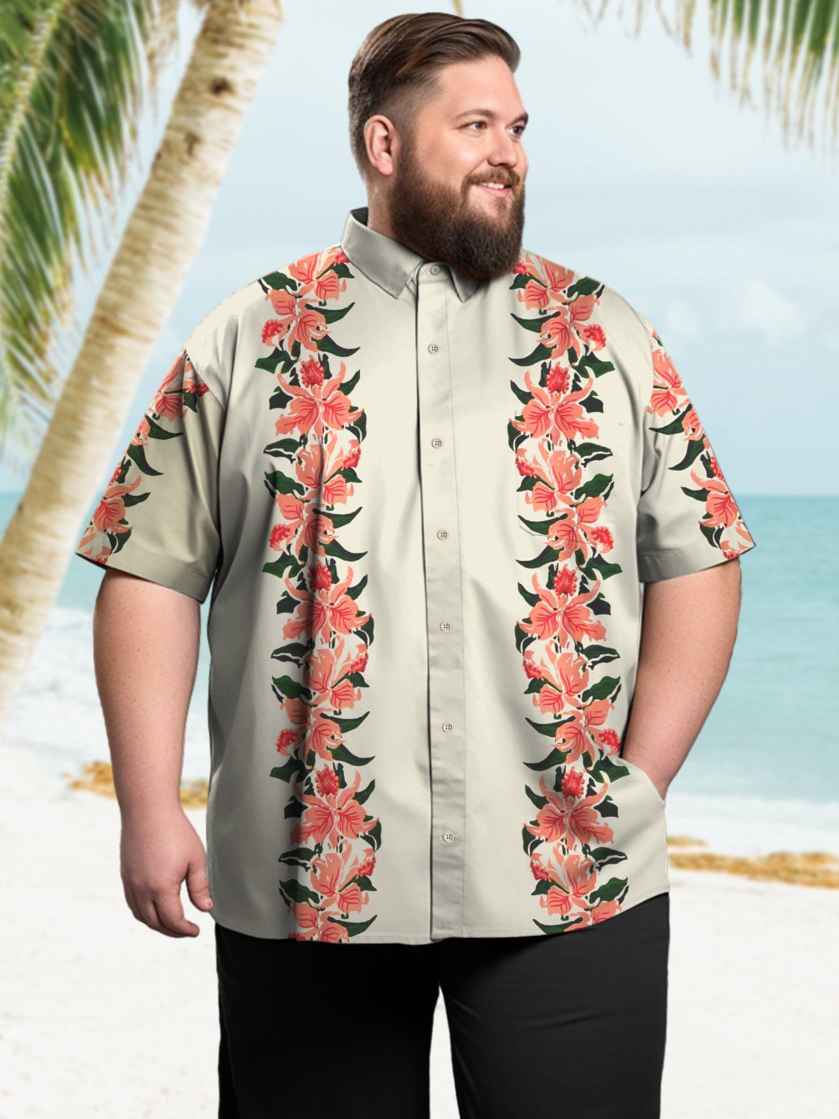 Big & Tall Hawaiian Hibiscus Flower Shirts Design 01 Big & Tall Hawaiian Hibiscus Flower Shirts Design 01