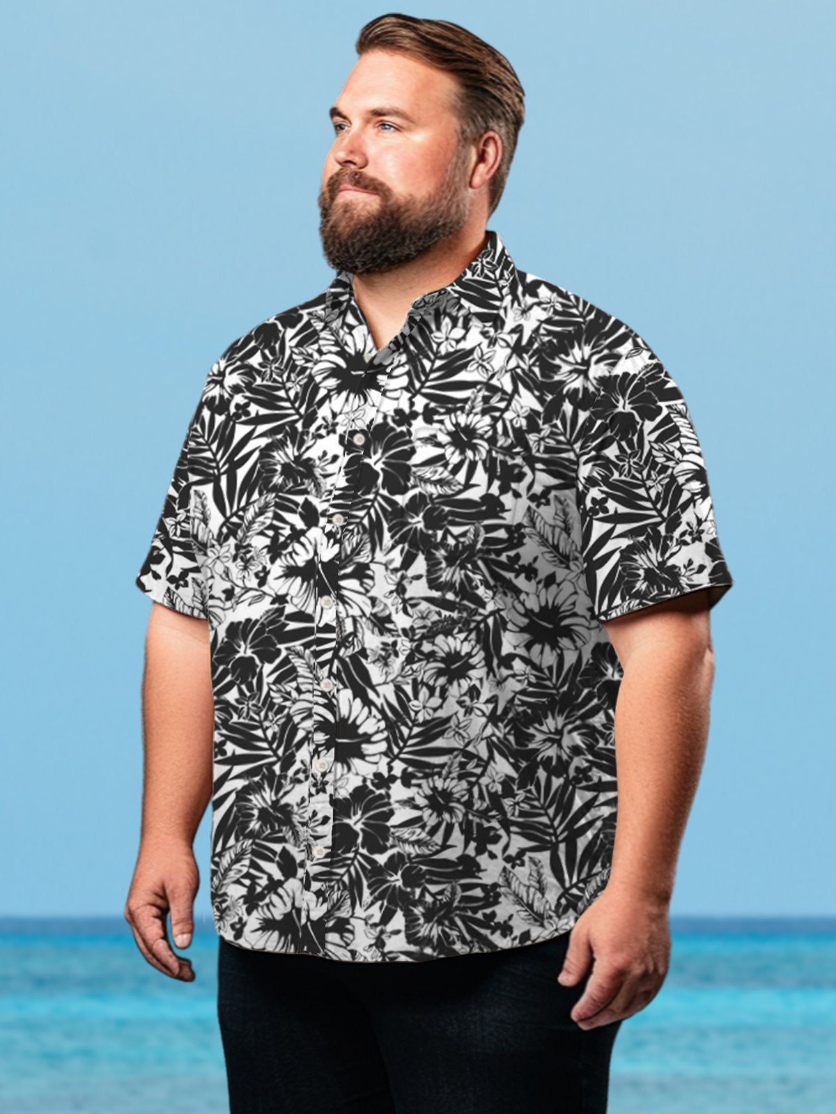 Big & Tall Hawaiian Hibiscus Flower Shirts Design 02 Big & Tall Hawaiian Hibiscus Flower Shirts Design 02