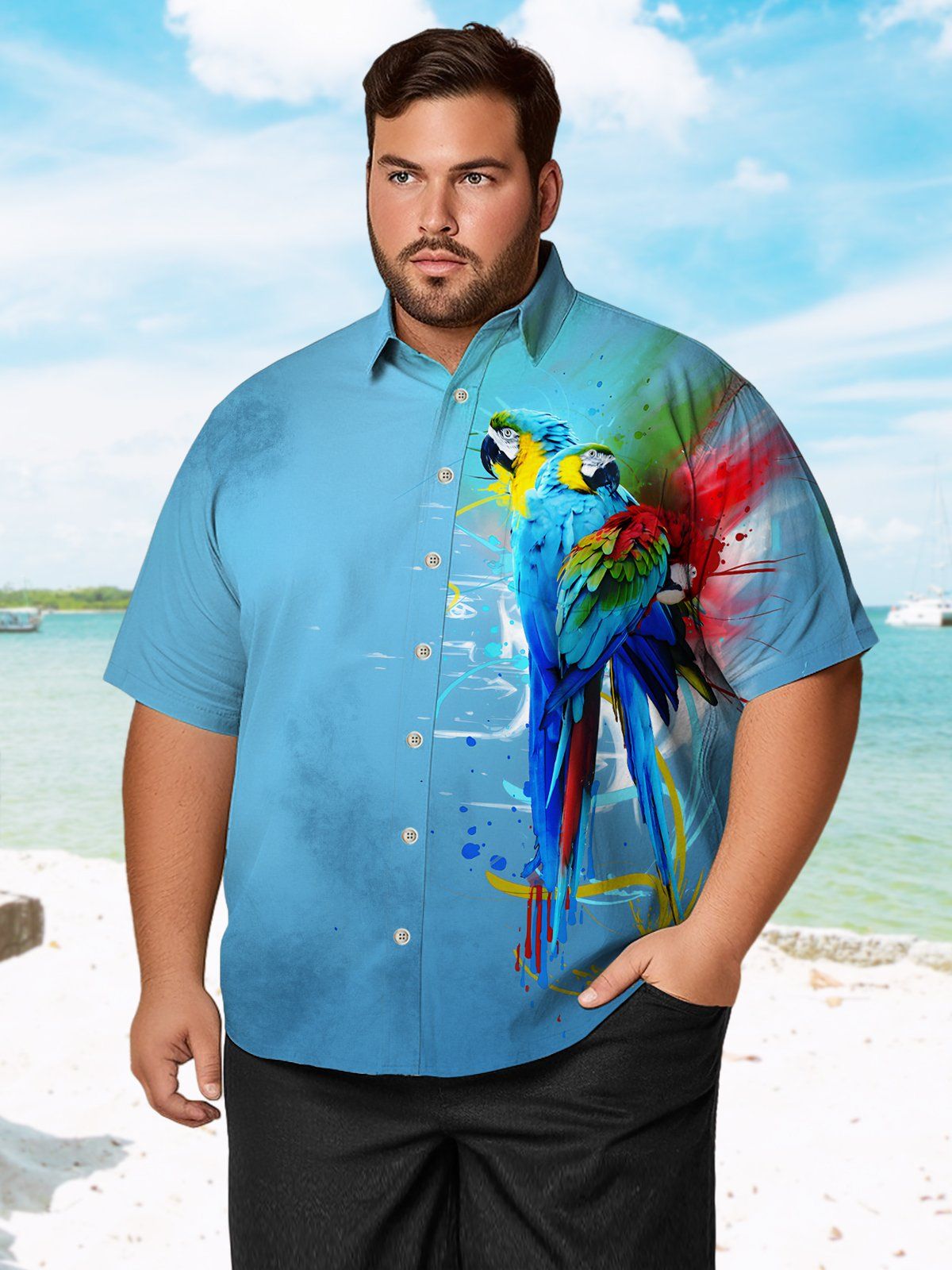 Big & Tall Hawaiian Parrot Shirt Big & Tall Hawaiian Parrot Shirt
