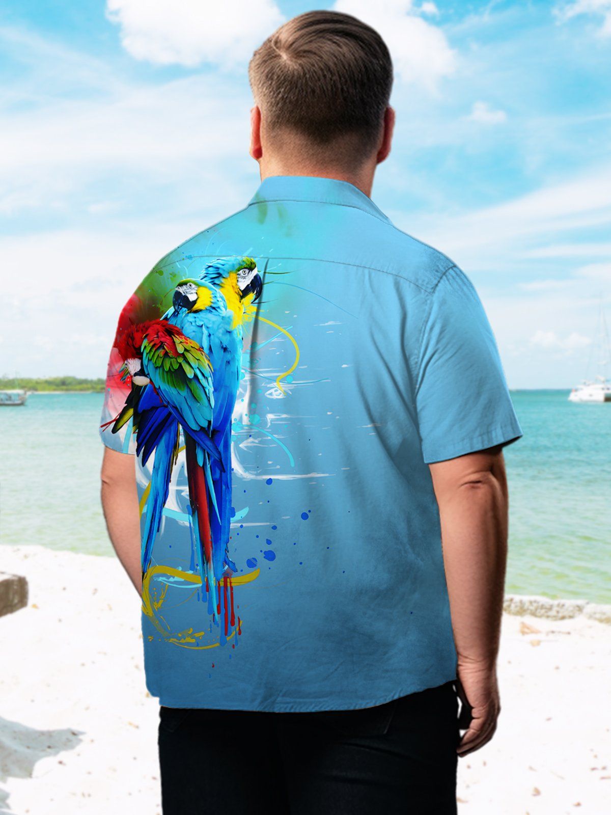 Big & Tall Hawaiian Parrot Shirt