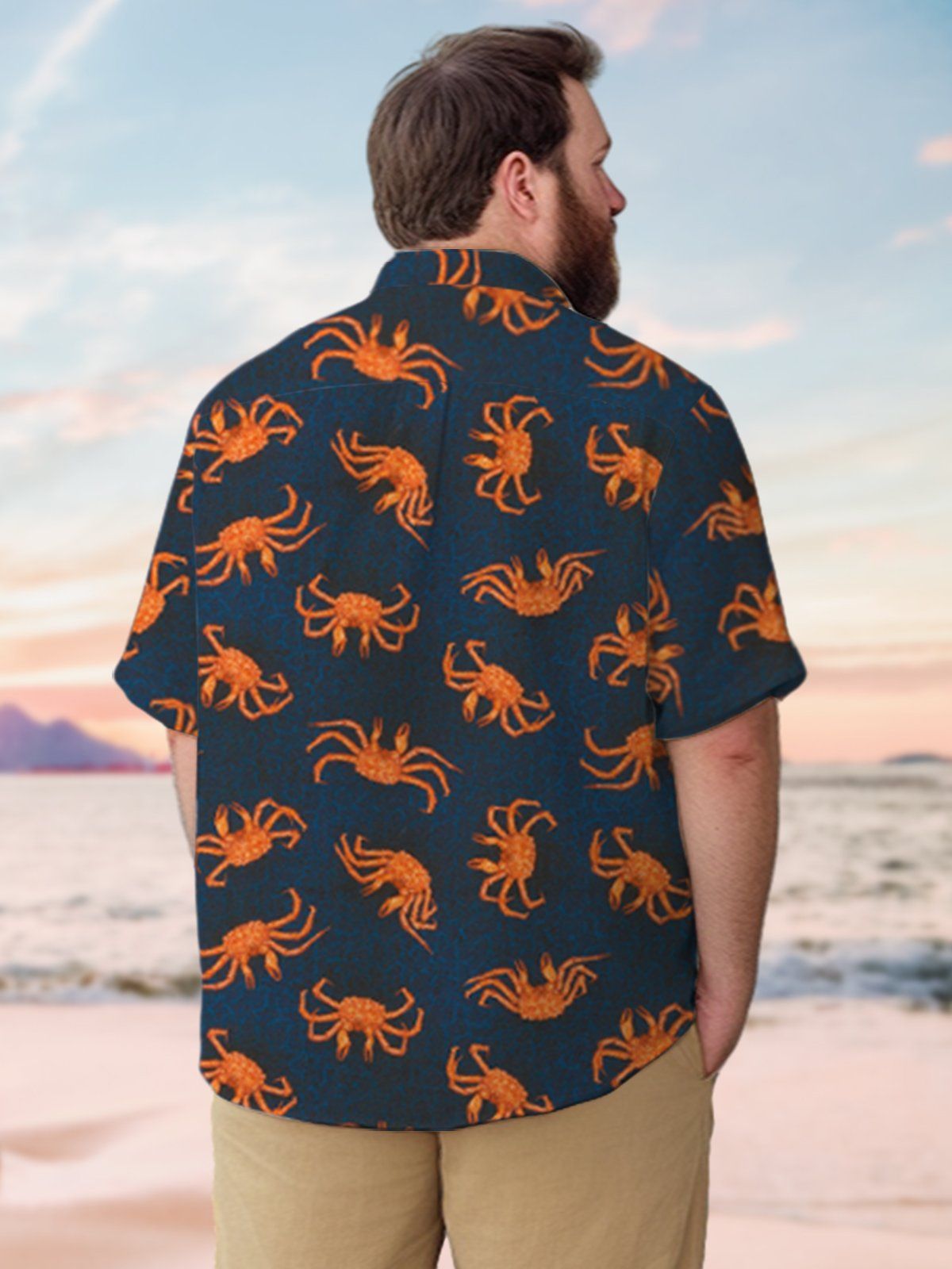 Big & Tall Hawaiian Style King Crab Shirt
