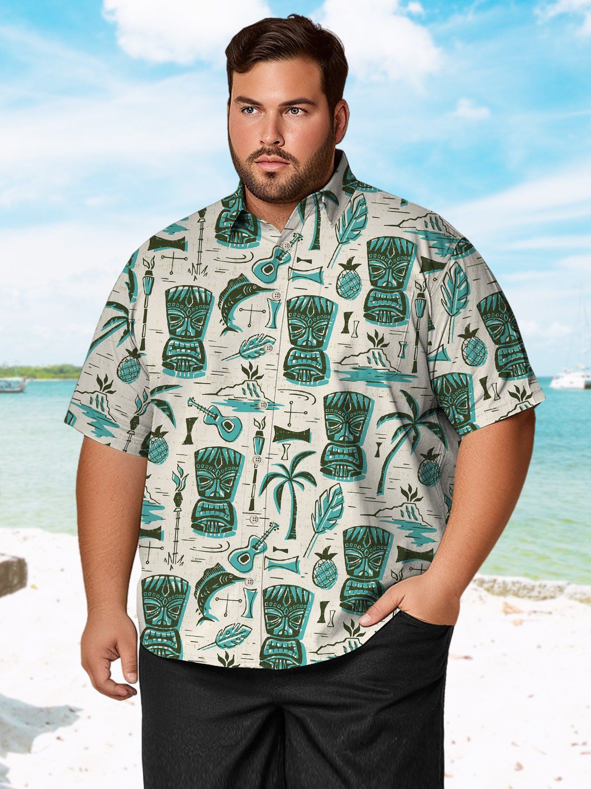 Big & Tall Hawaiian Totem Shirt Big & Tall Hawaiian Totem Shirt