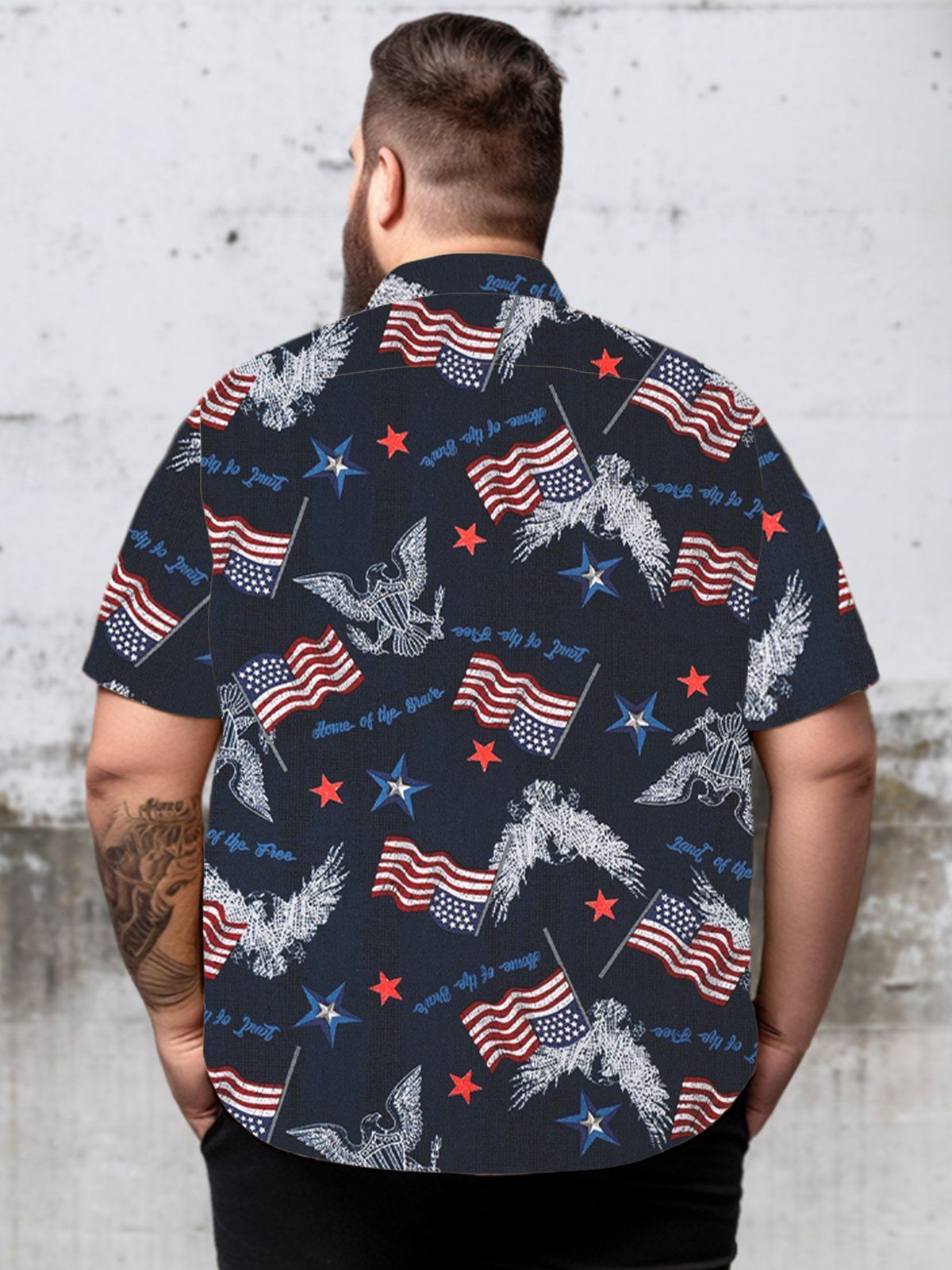 Big & Tall Holiday Patriotic Celebration Banner Hawaiian Shirt