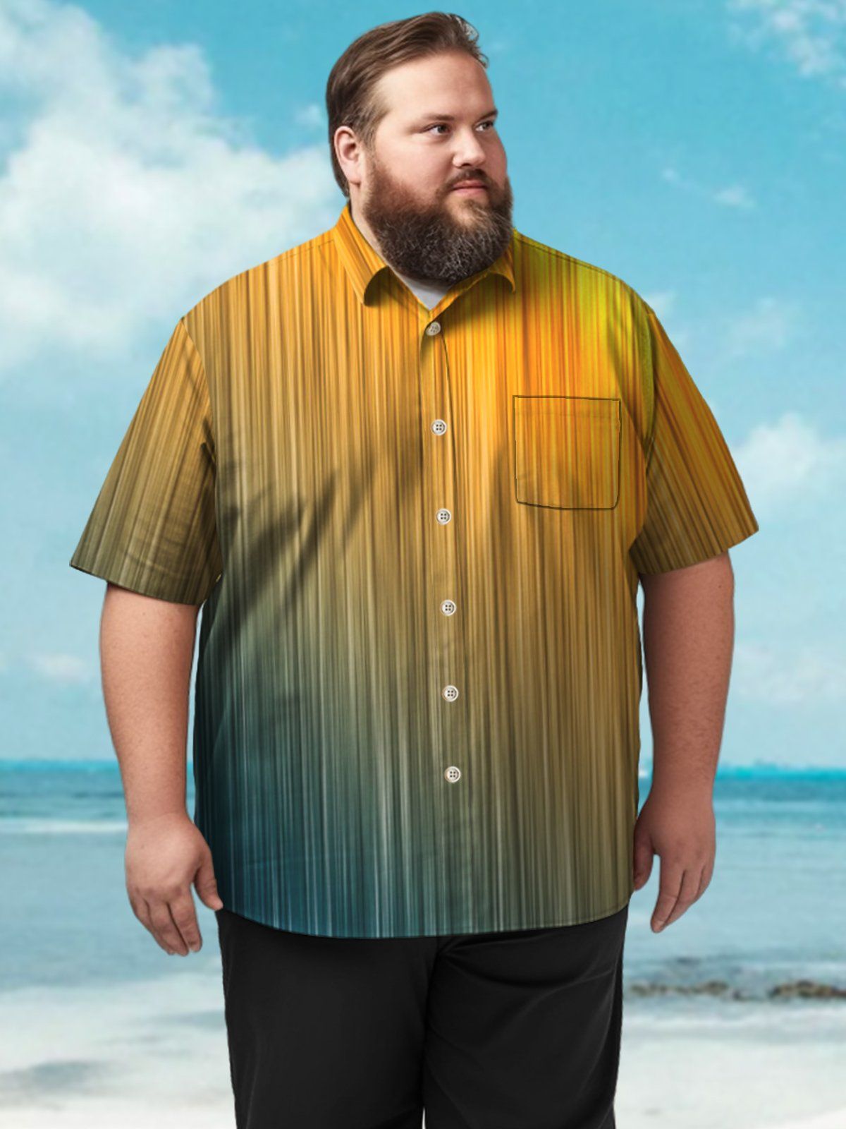 Big & Tall Men Artistic TieDye Stripe Shirts Big & Tall Men Artistic TieDye Stripe Shirts