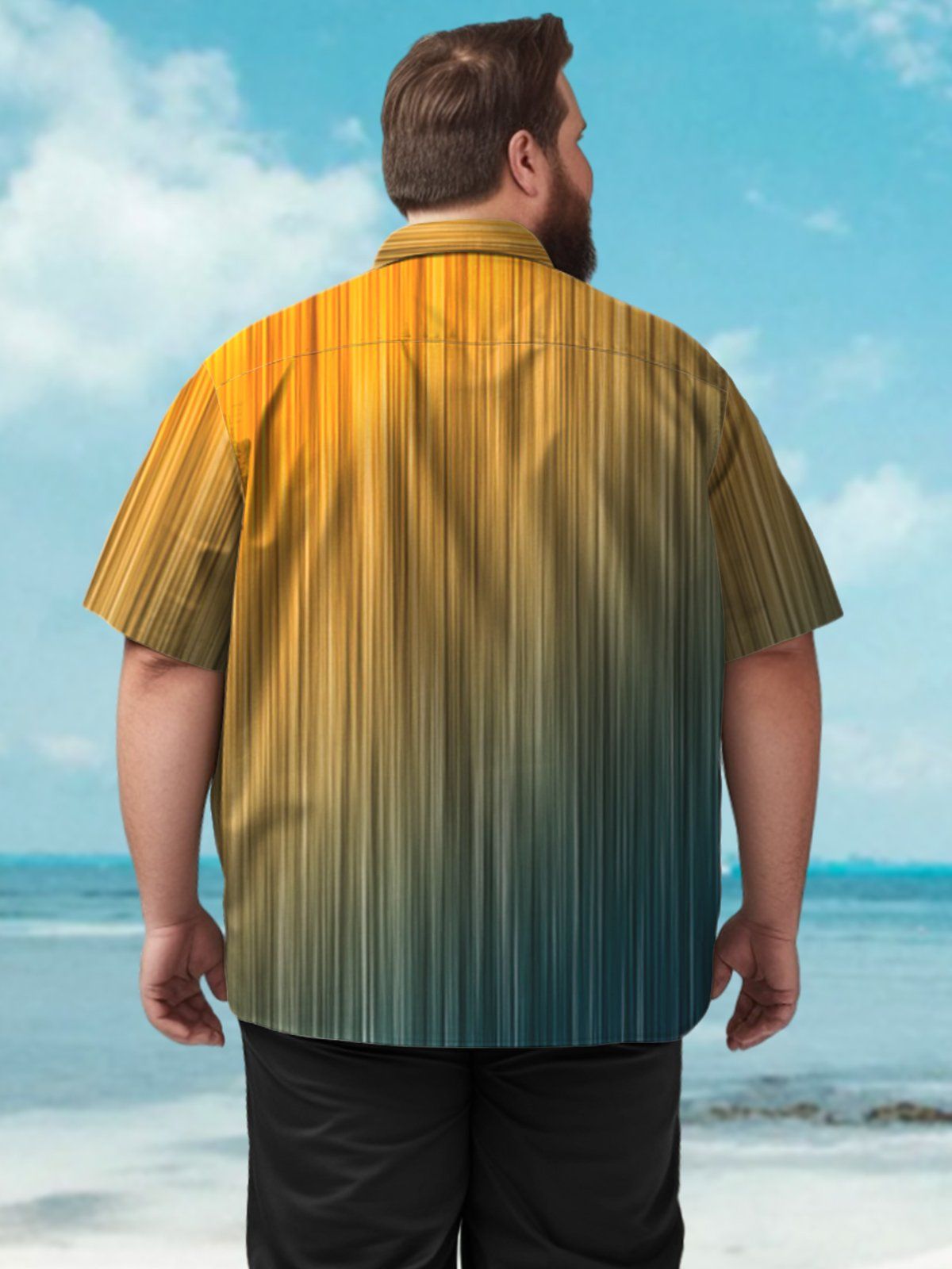 Big & Tall Men Artistic TieDye Stripe Shirts
