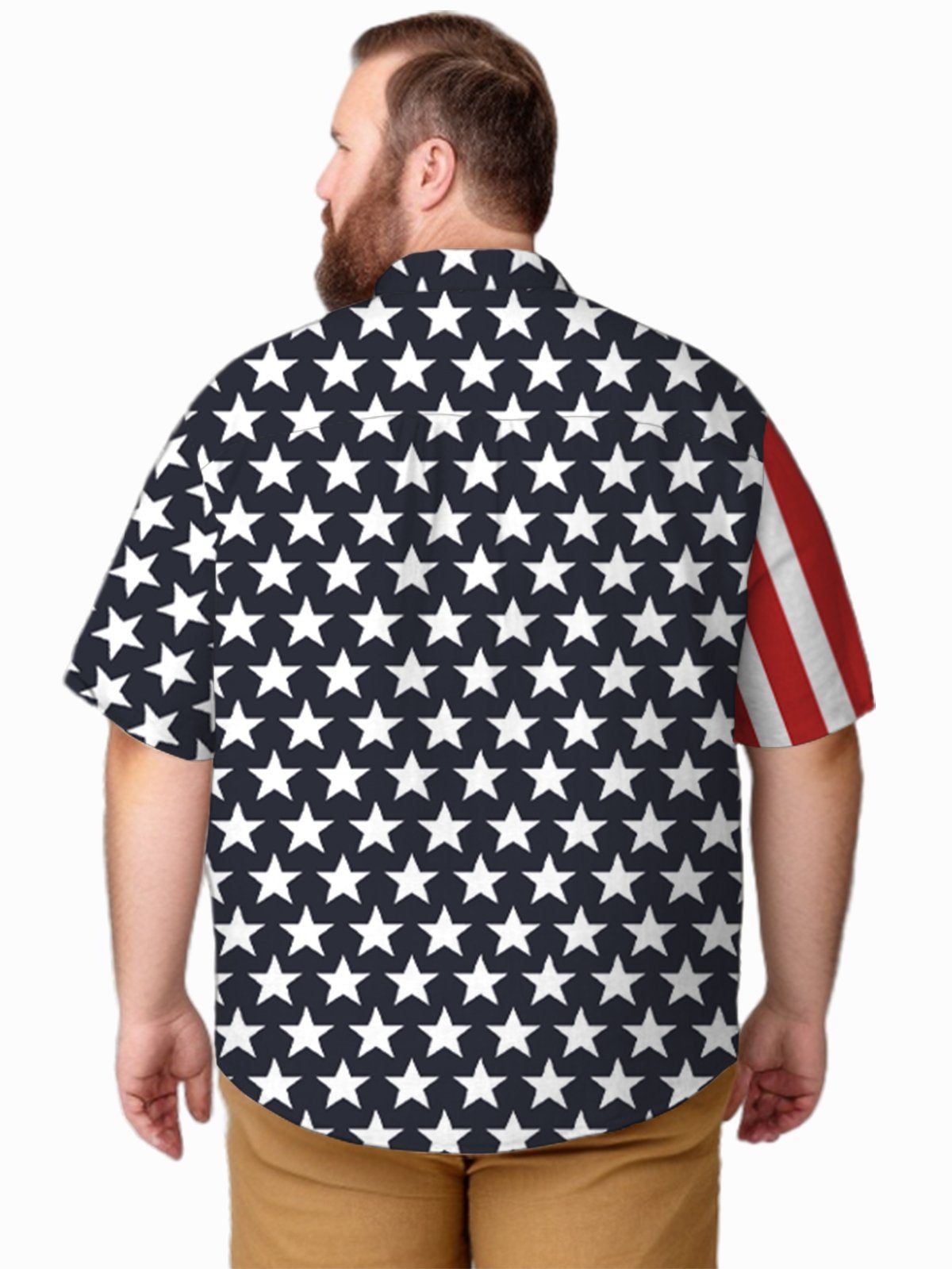 Big & Tall Men Casual American Flag QuickDry Shirts