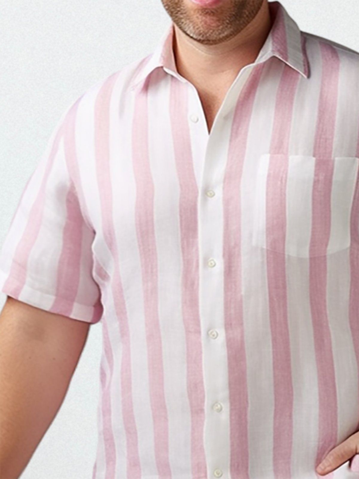 Big & Tall Men Casual Stripe Shirts Design 01