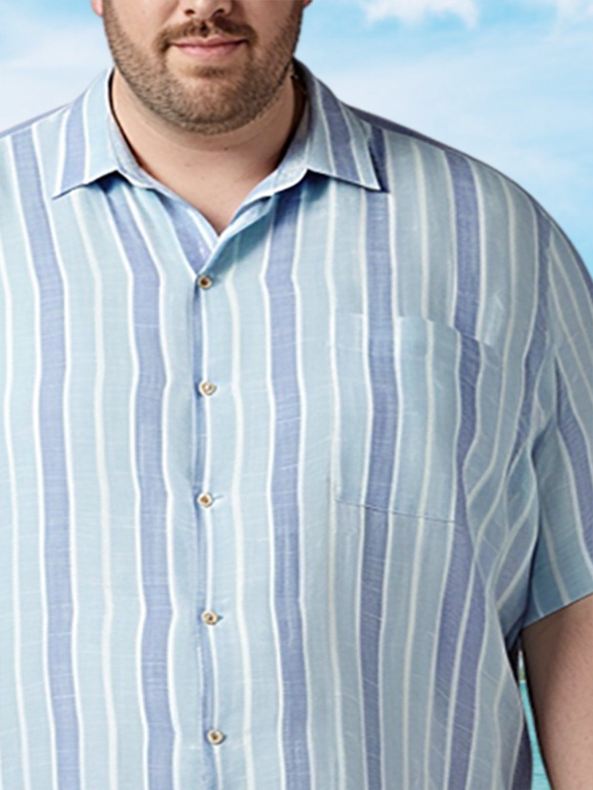 Big & Tall Men Casual Stripe Shirts Design 02