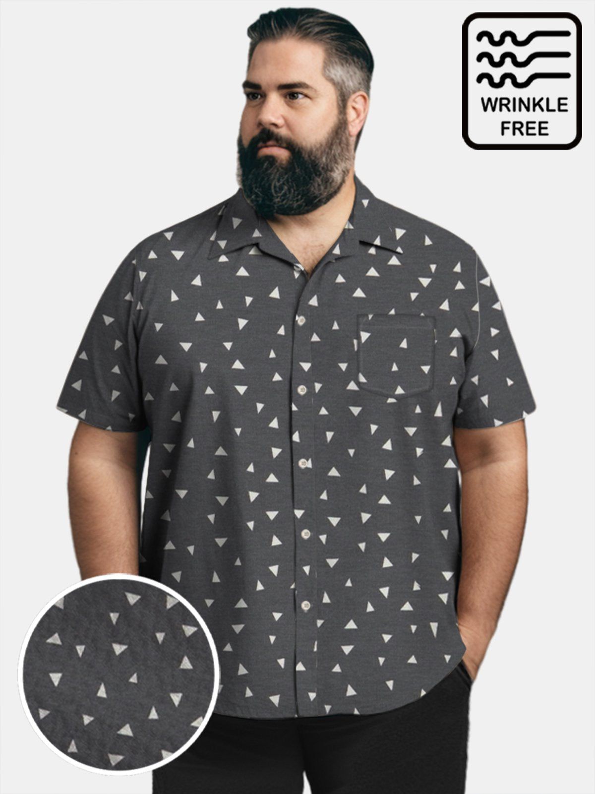 Big & Tall Men Geometric Triangle Seersucker Shirts Big & Tall Men Geometric Triangle Seersucker Shirts